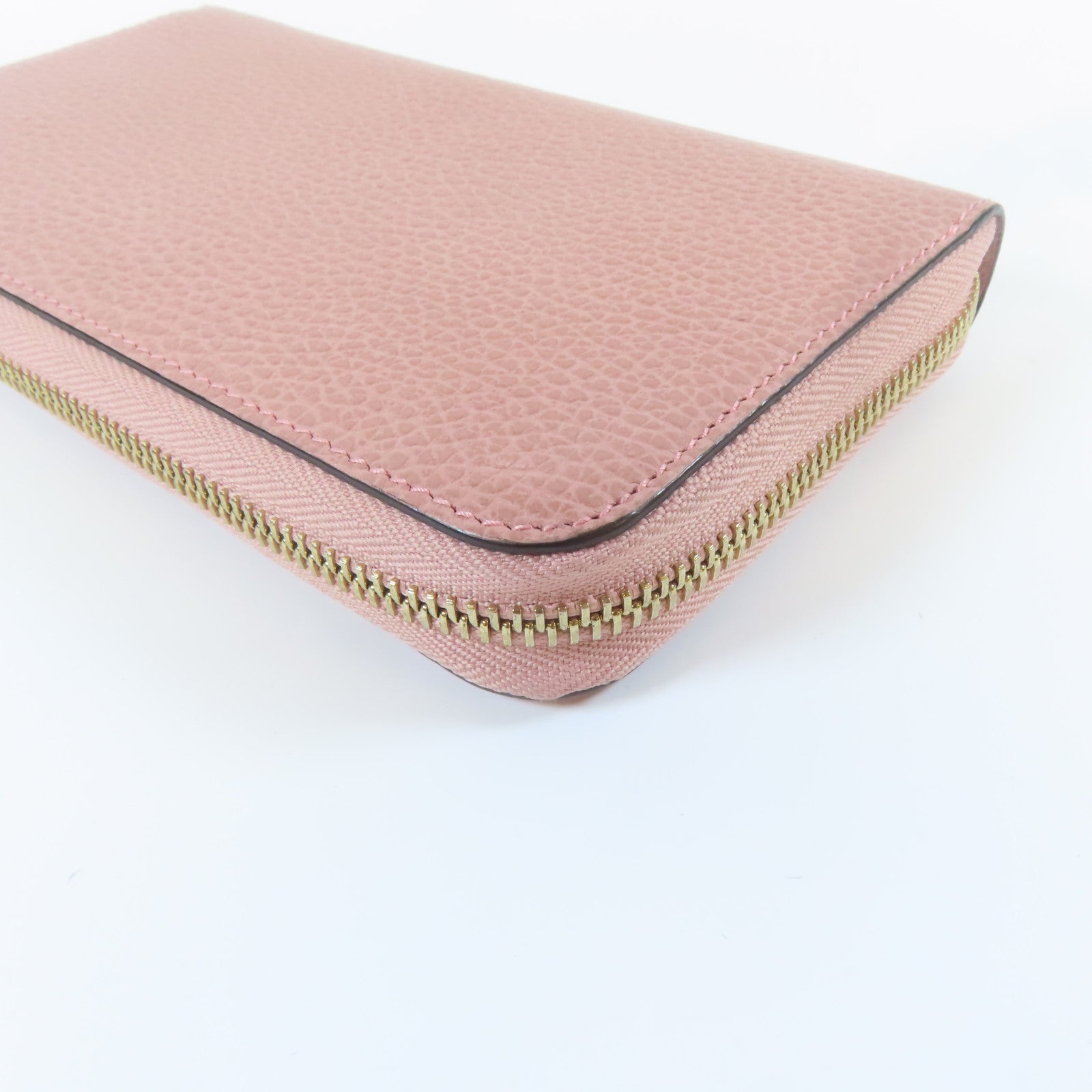 GUCCI **【激減優惠】牛皮皮革Zipper Long Wallet金扣長錢包粉紅色