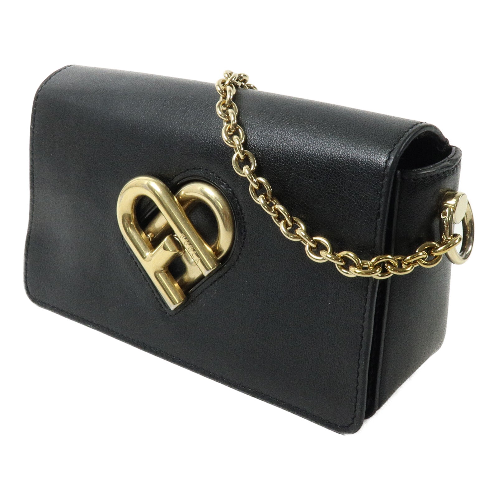 Furla 牛皮皮革Chain Shoulder鏈帶肩背袋