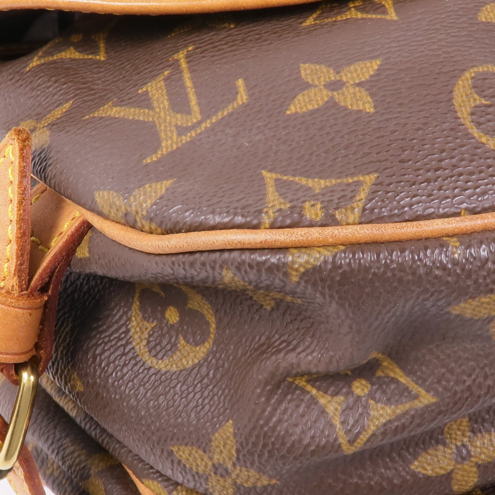 LOUIS VUITTON Monogram Saumur 30金扣肩背袋棕色