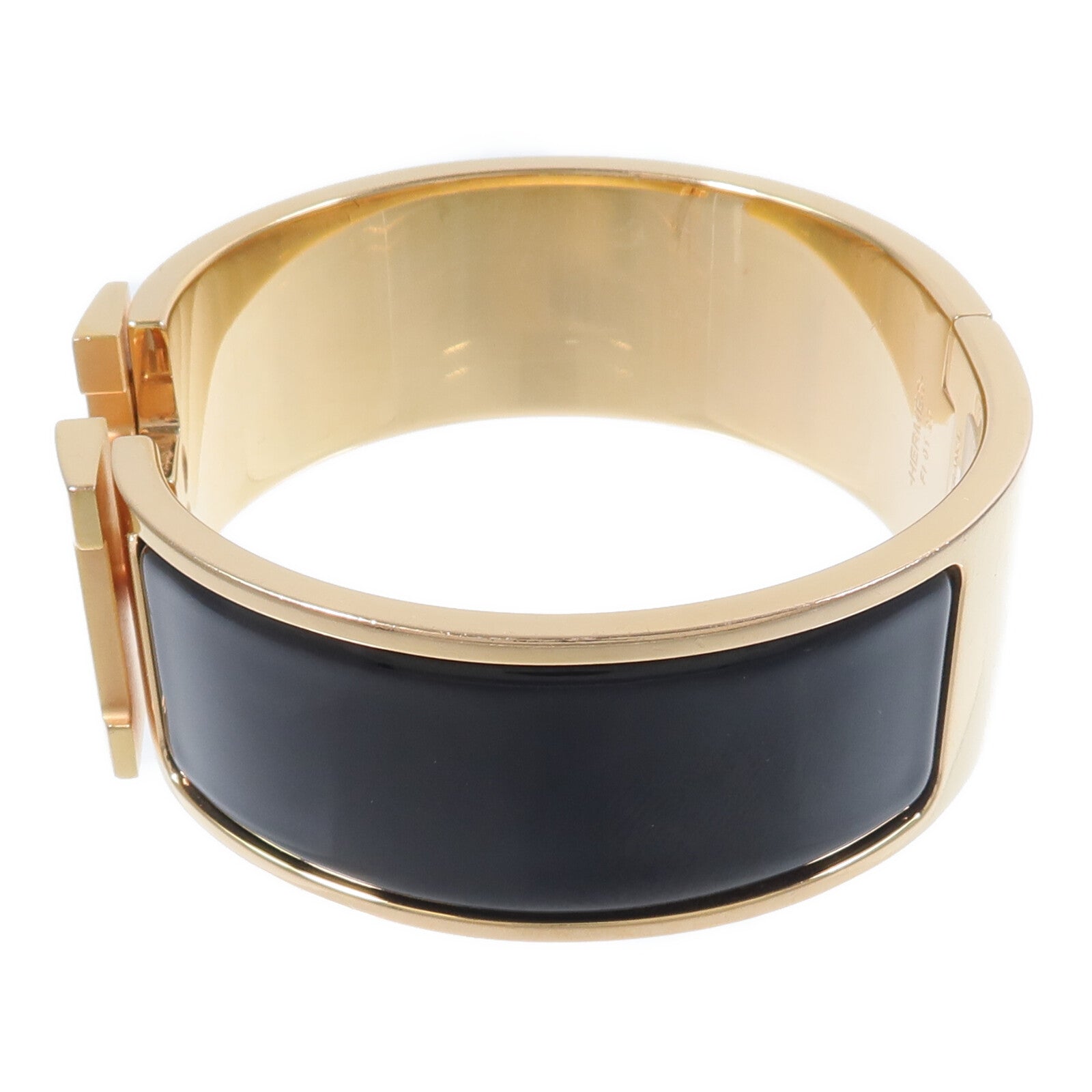 HERMES 金屬/琺瑯Clic Clac H Bracelet手鐲Noir