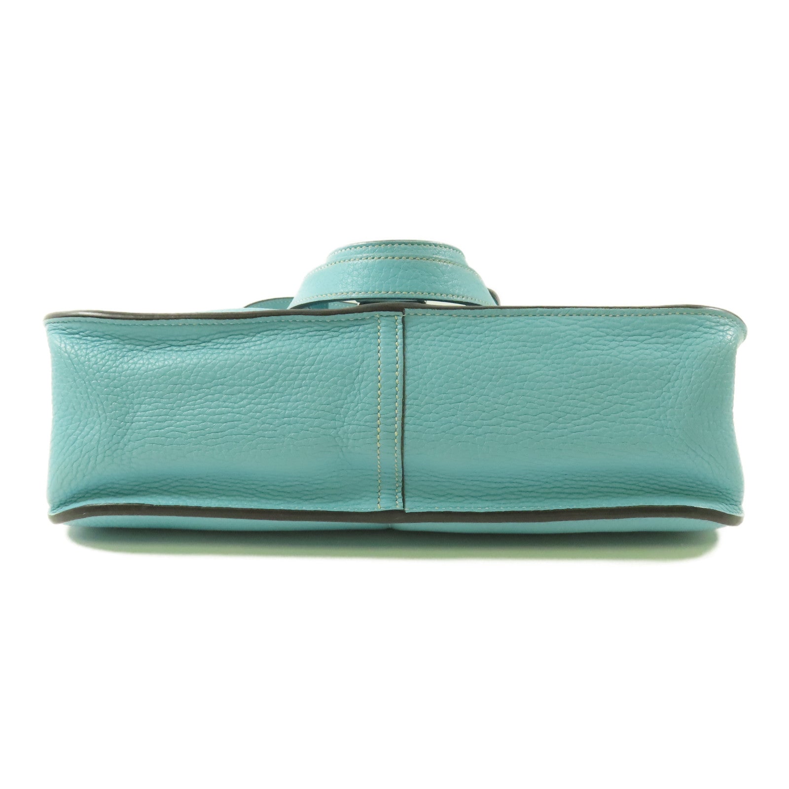 HERMES Clemence皮革Halzan 31銀扣3P Bleu Atoll/蒂芬尼藍