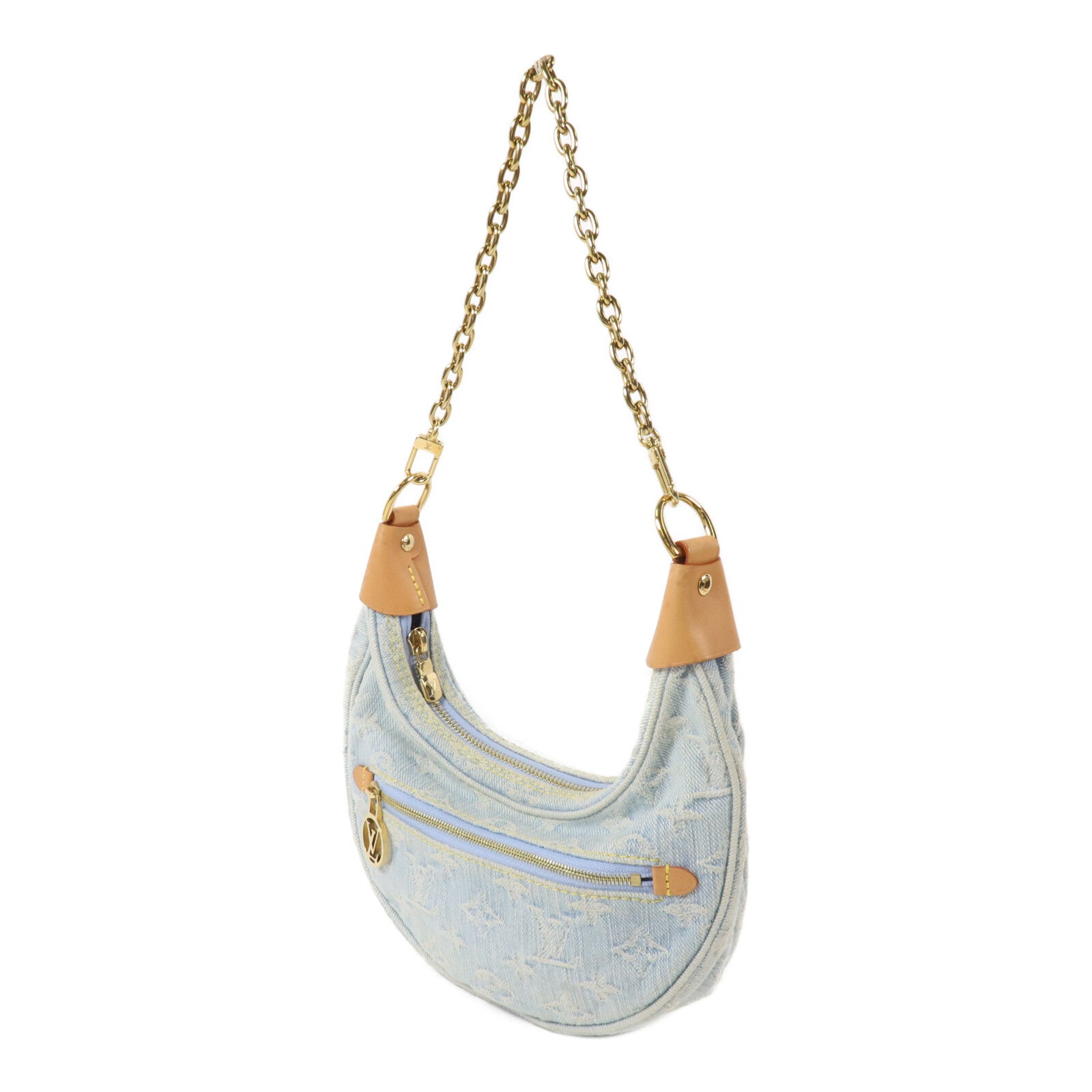 LOUIS VUITTON Monogram Denim Loop鏈帶肩背袋