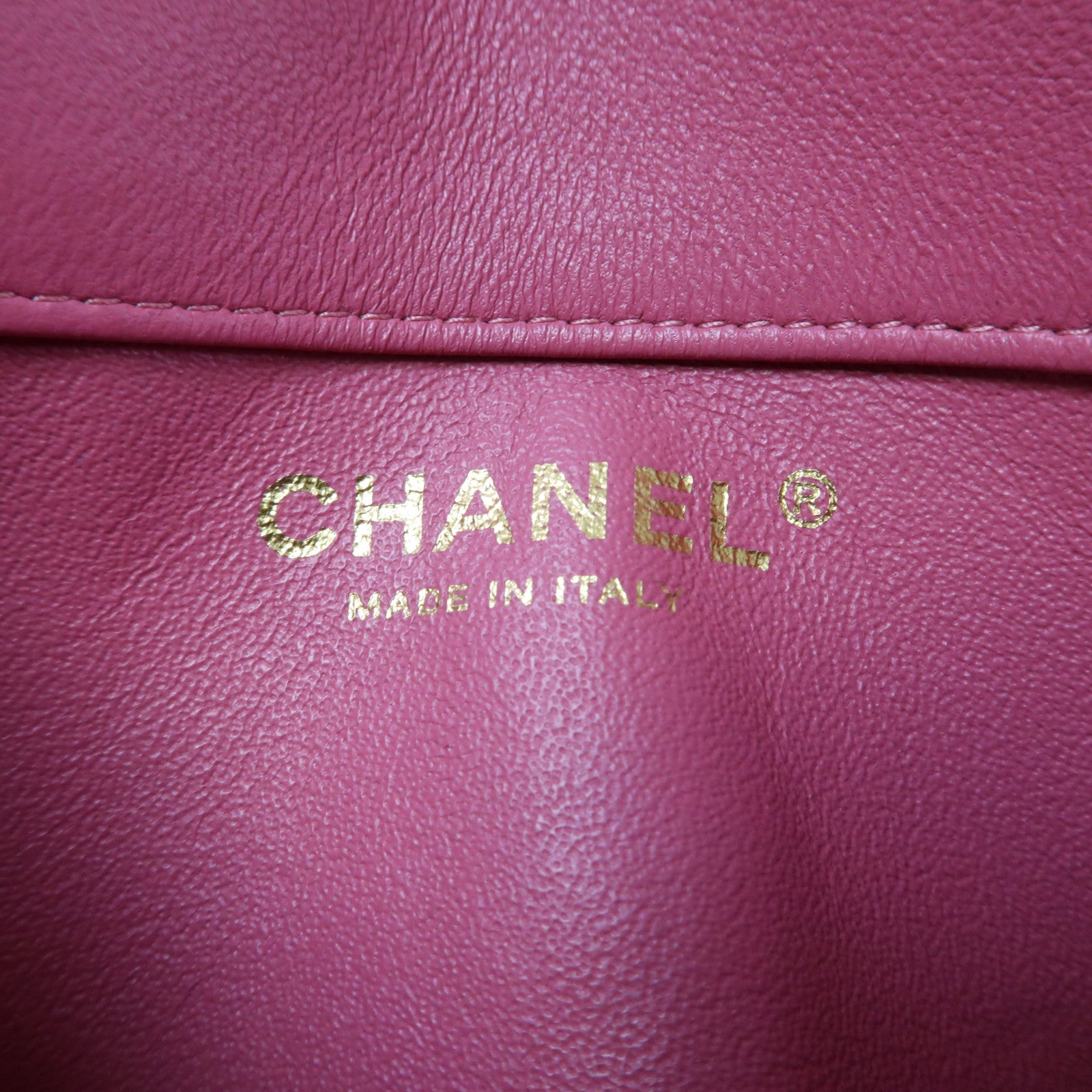 CHANEL 菱格羊皮皮革Chain Shoulder金扣鏈帶肩背袋粉紅色
