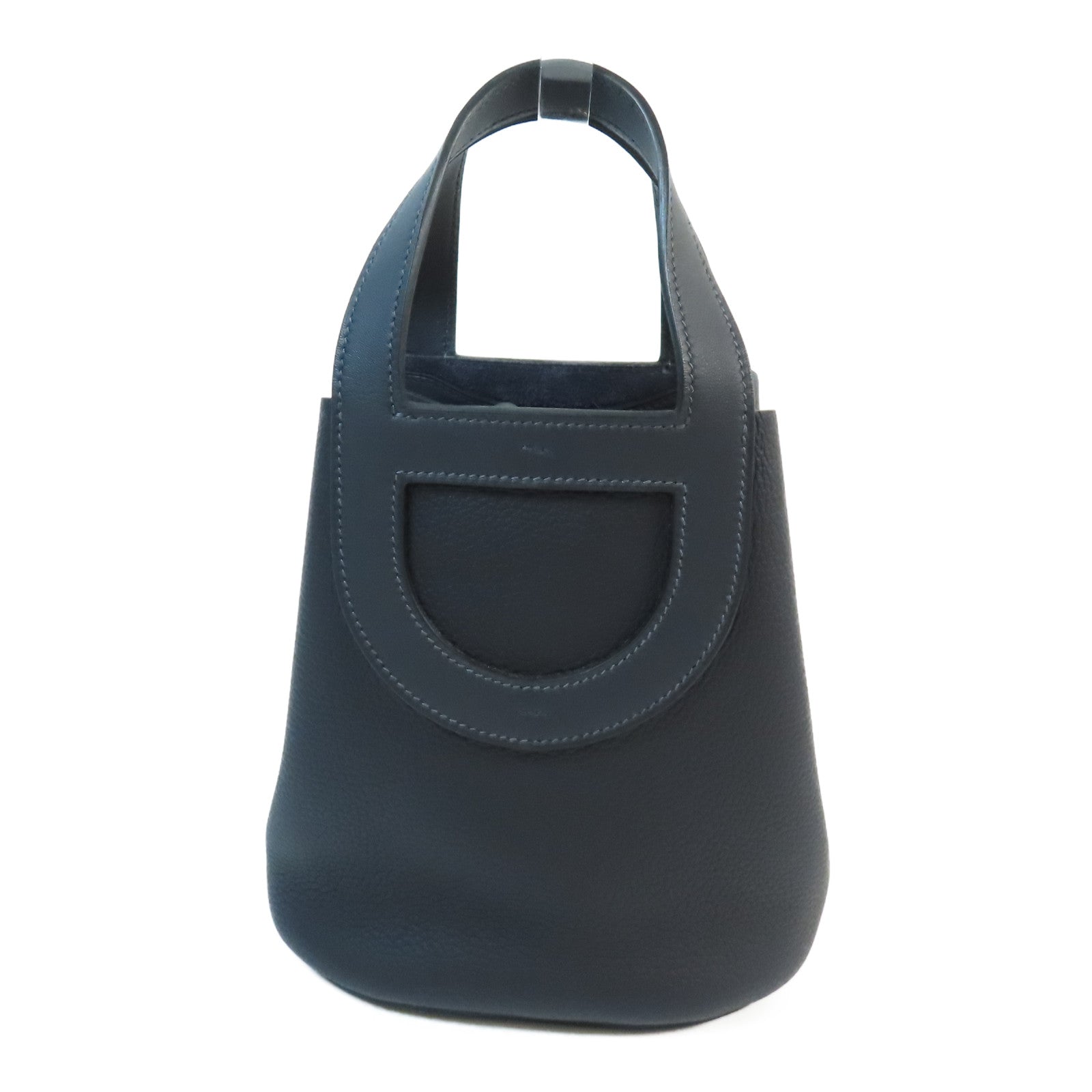 HERMES【激減優惠】 Clemence皮革In The Loop 18金扣手挽袋Bleu Nuit