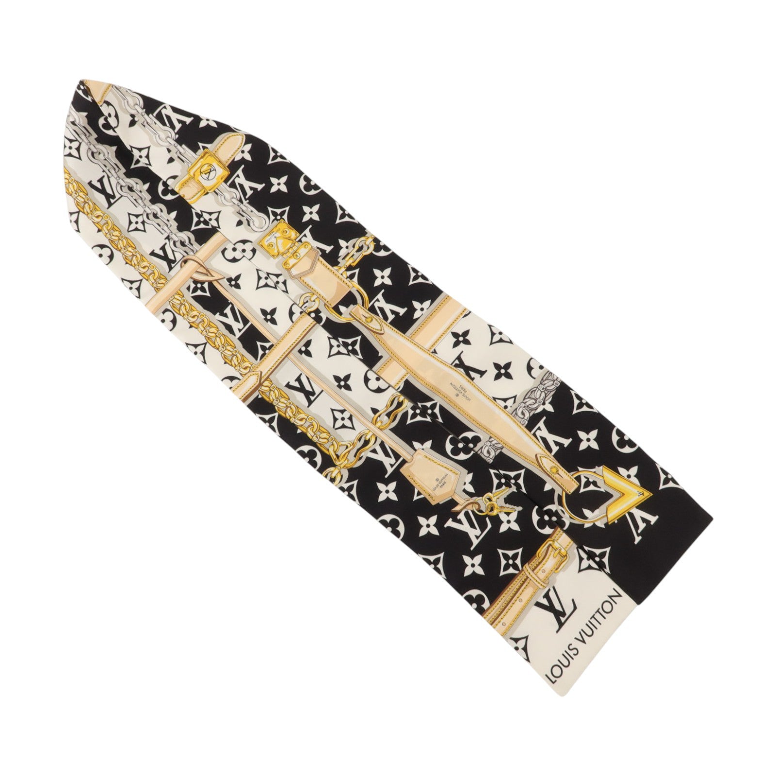 LOUIS VUITTON 絲質Confidential Bandeau 120X8cm絲巾