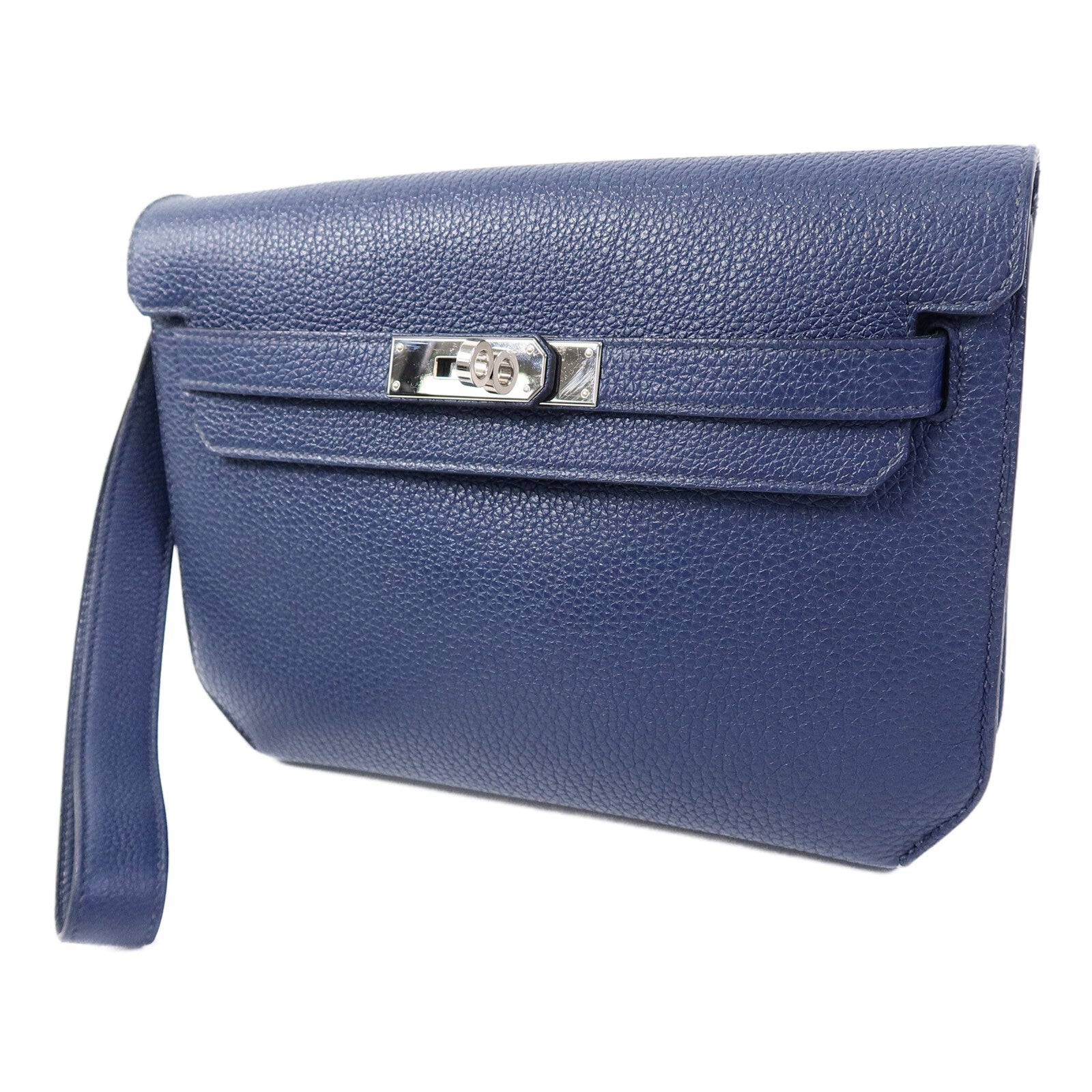 HERMES Togo皮革Kelly Depeches 25手拿包Deep Bleu