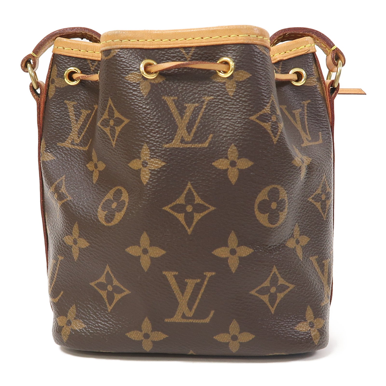 LOUIS VUITTON 【激減優惠】Monogram Nano Noe金扣肩背袋啡色