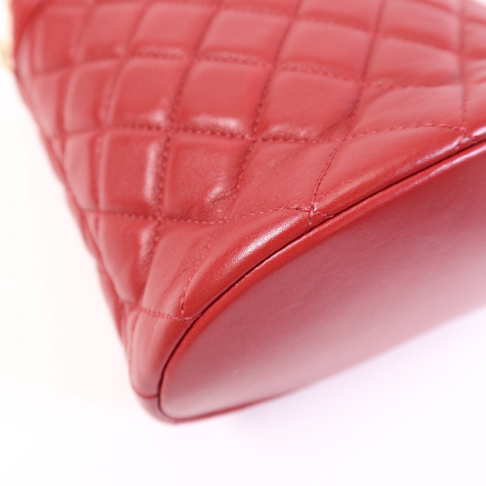 CHANEL 【激減優惠】羊皮皮革Bucket Bag金扣鏈帶手挽肩背兩用袋