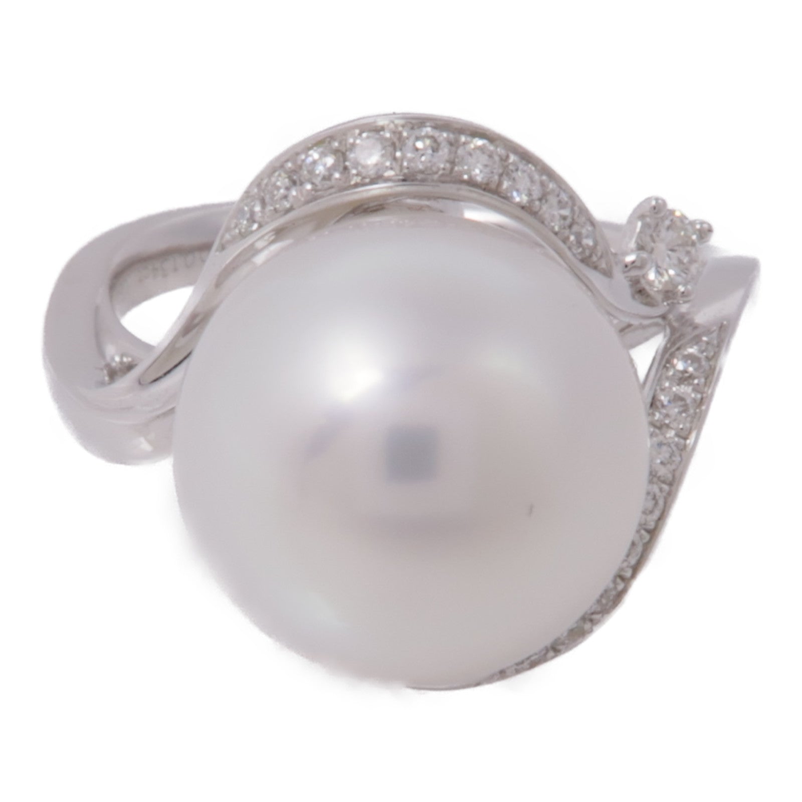JEWELRY 【激減優惠】18K白金Pearl Diamond Ring珍珠/鑽石戒指US#5.75