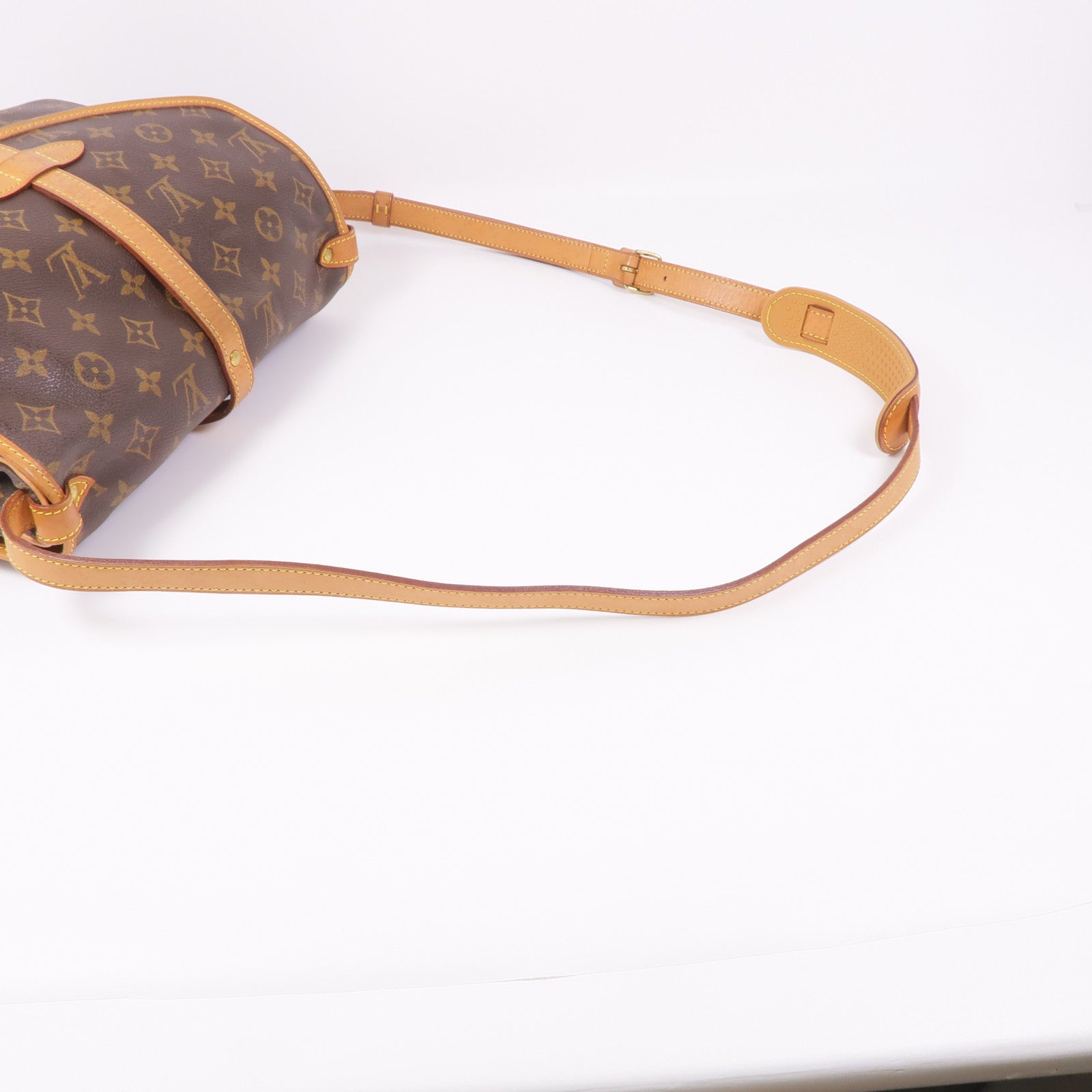 LOUIS VUITTON Monogram Saumur 30金扣肩背袋棕色