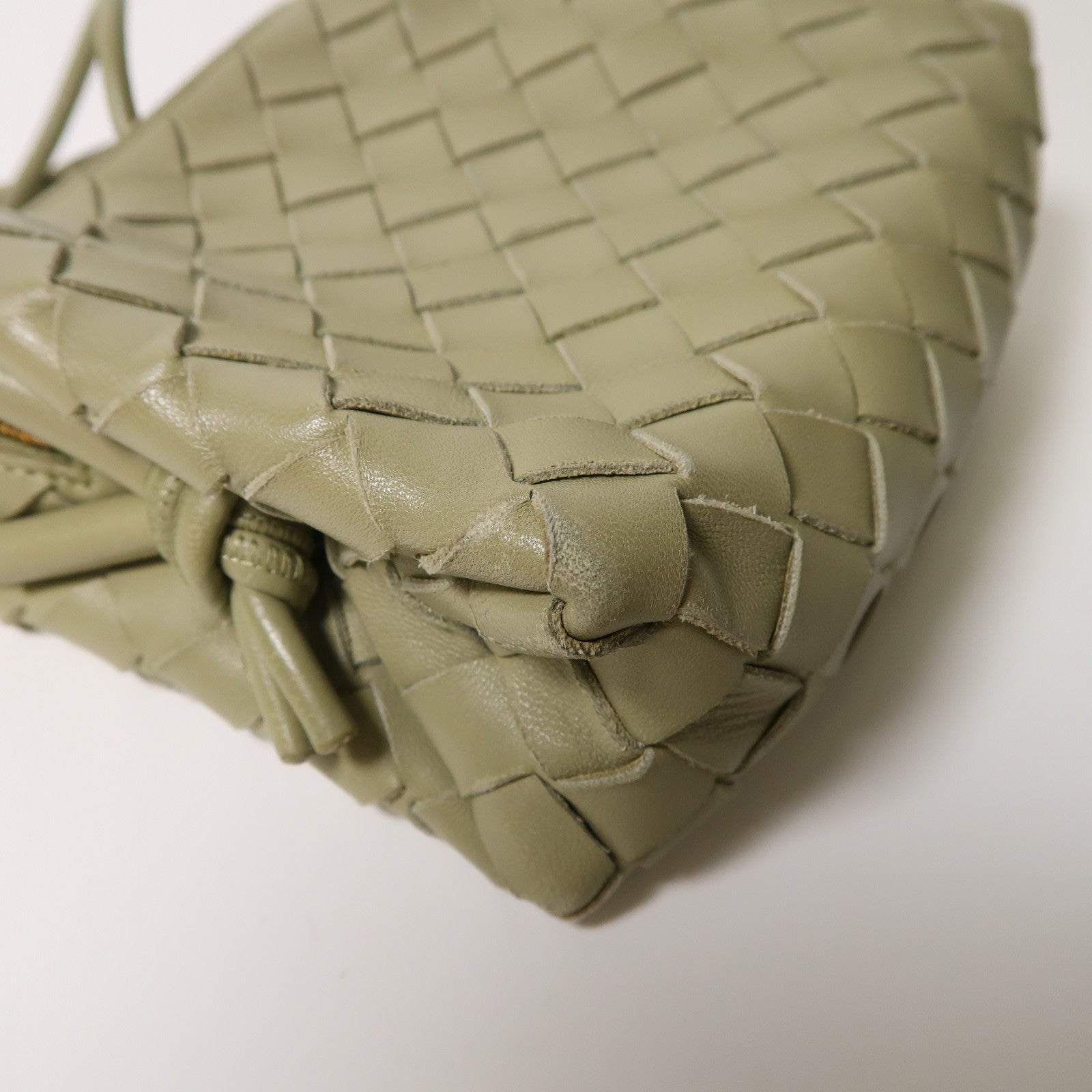 BOTTEGA VENETA 織紋皮革Shoulder Bag金扣肩背袋綠色