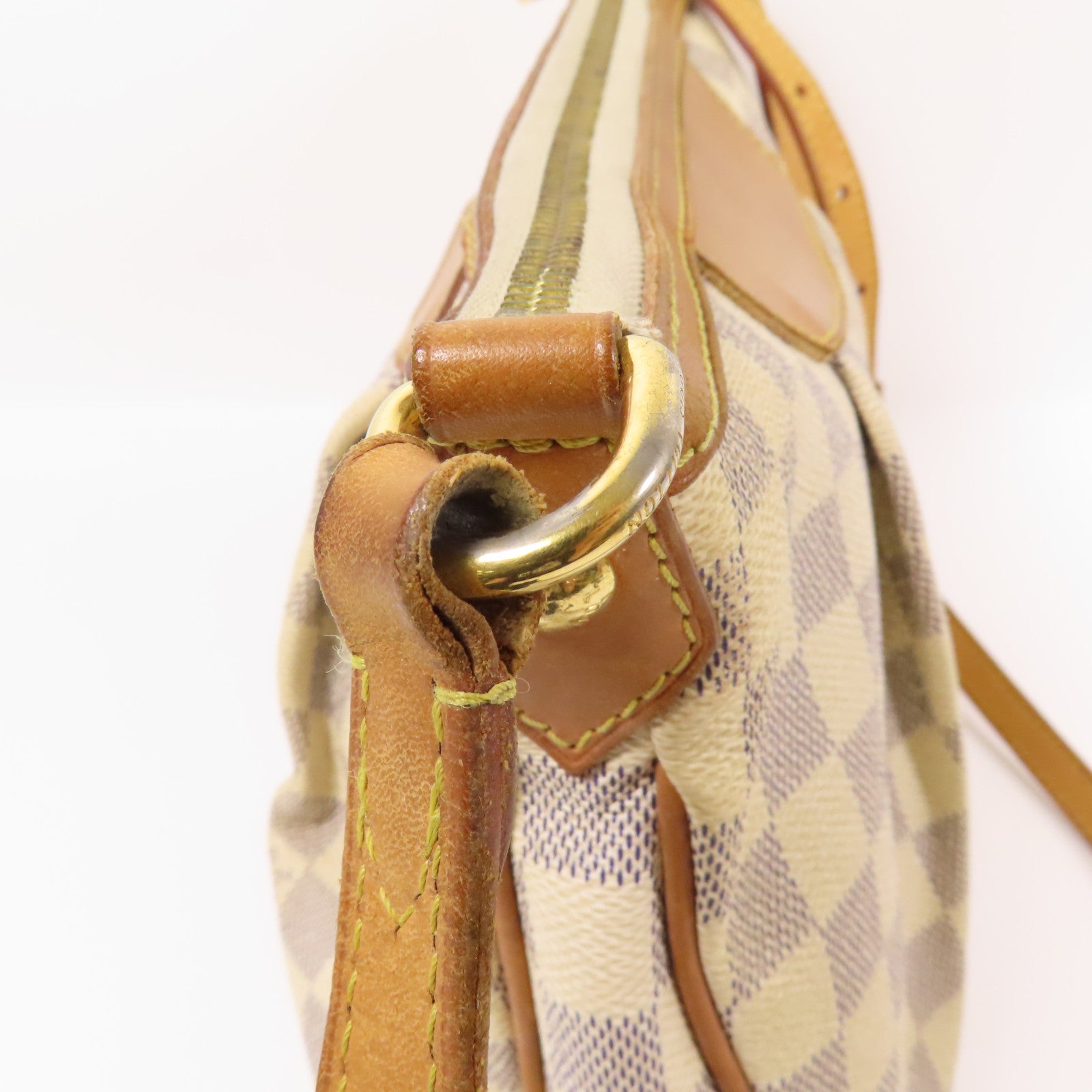 LOUIS VUITTON Damier Azur Siracusa PM金扣肩背袋