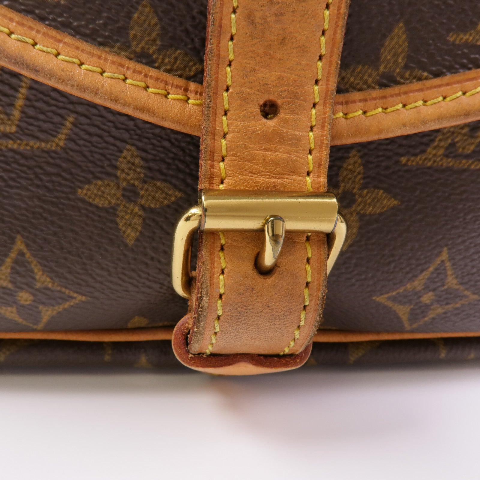 LOUIS VUITTON Monogram Saumur 30金扣肩背袋棕色