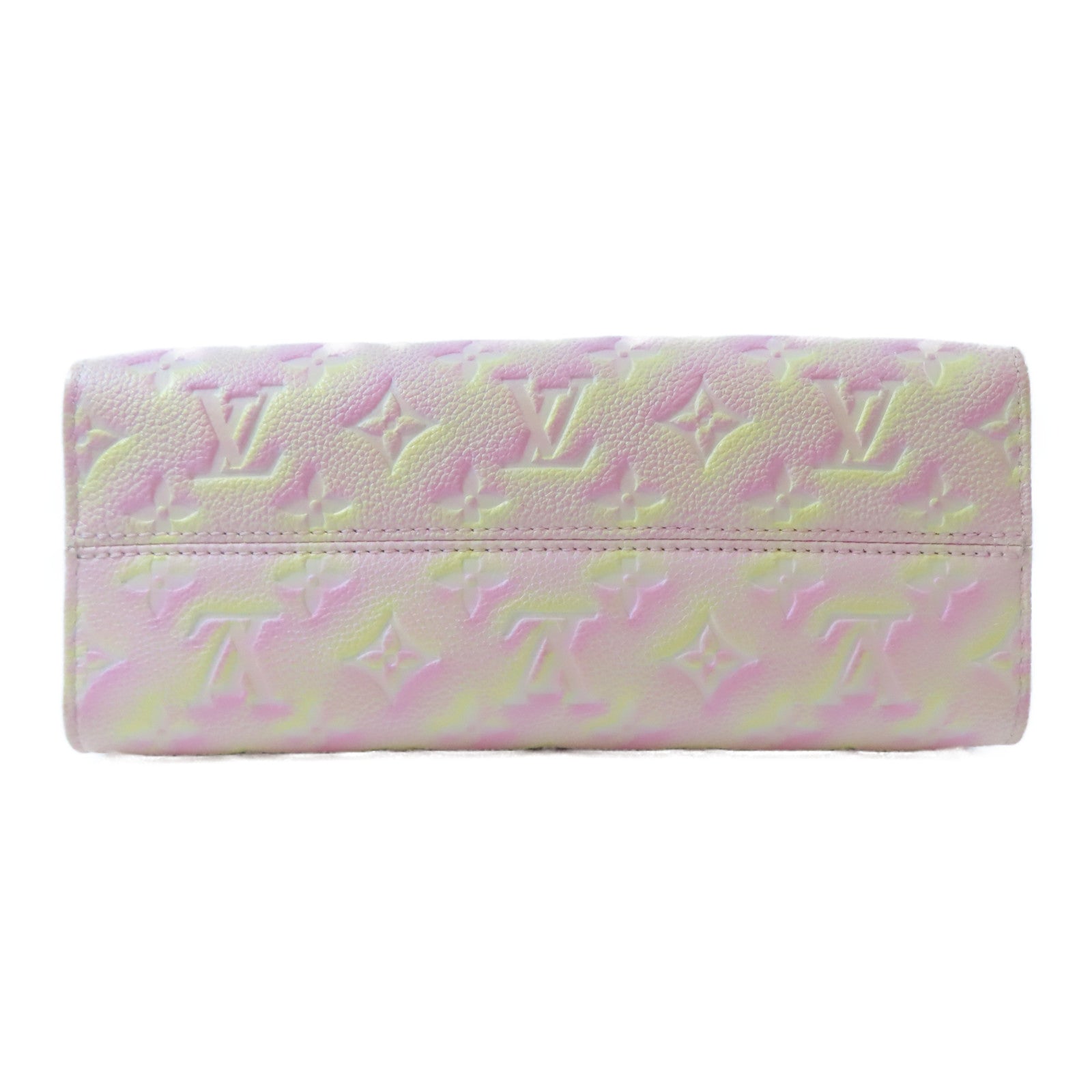 LOUIS VUITTON 【激減優惠】Monogram Empreinte On The Go PM金扣手挽肩背兩用袋粉紅色/黃色