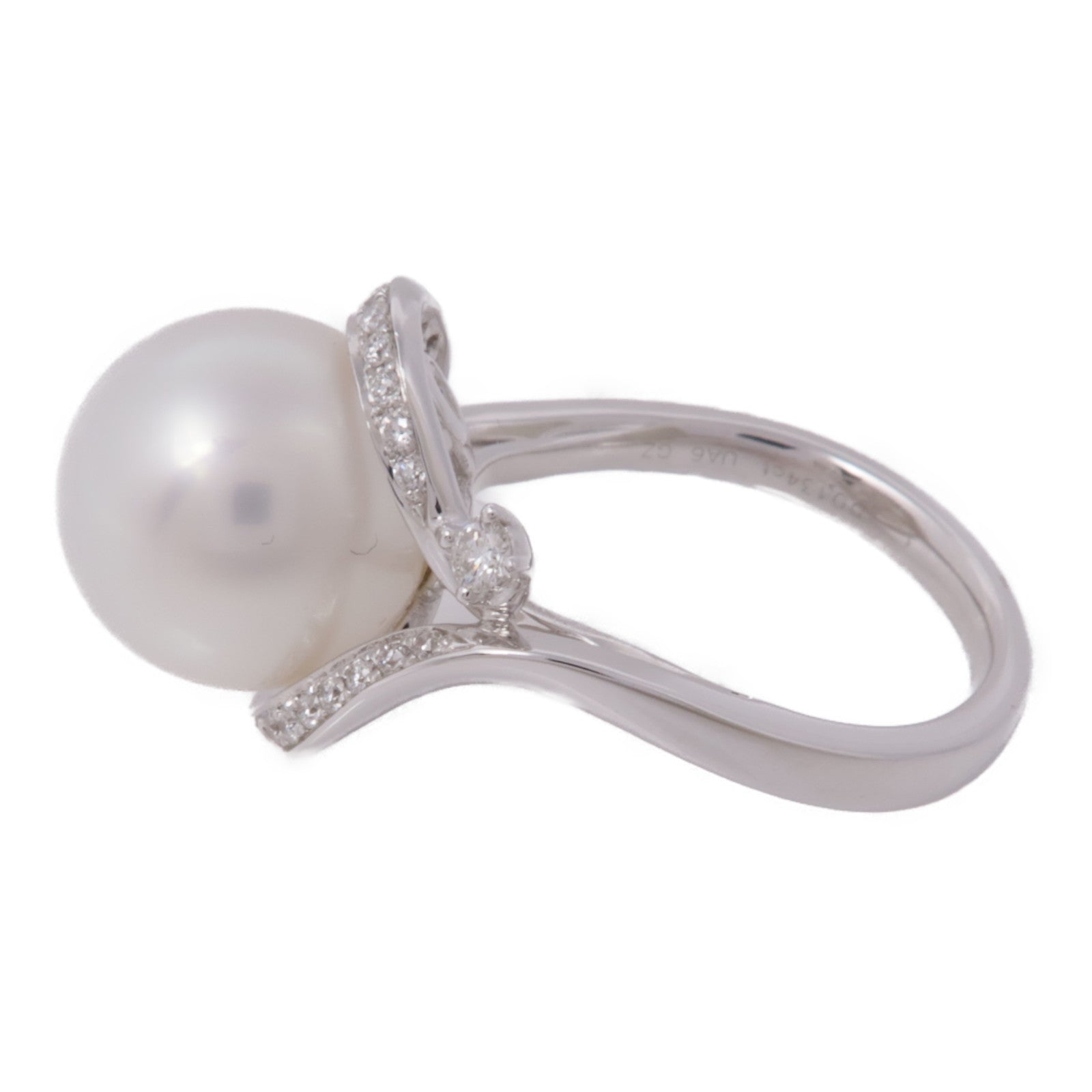 JEWELRY 【激減優惠】18K白金Pearl Diamond Ring珍珠/鑽石戒指US#5.75