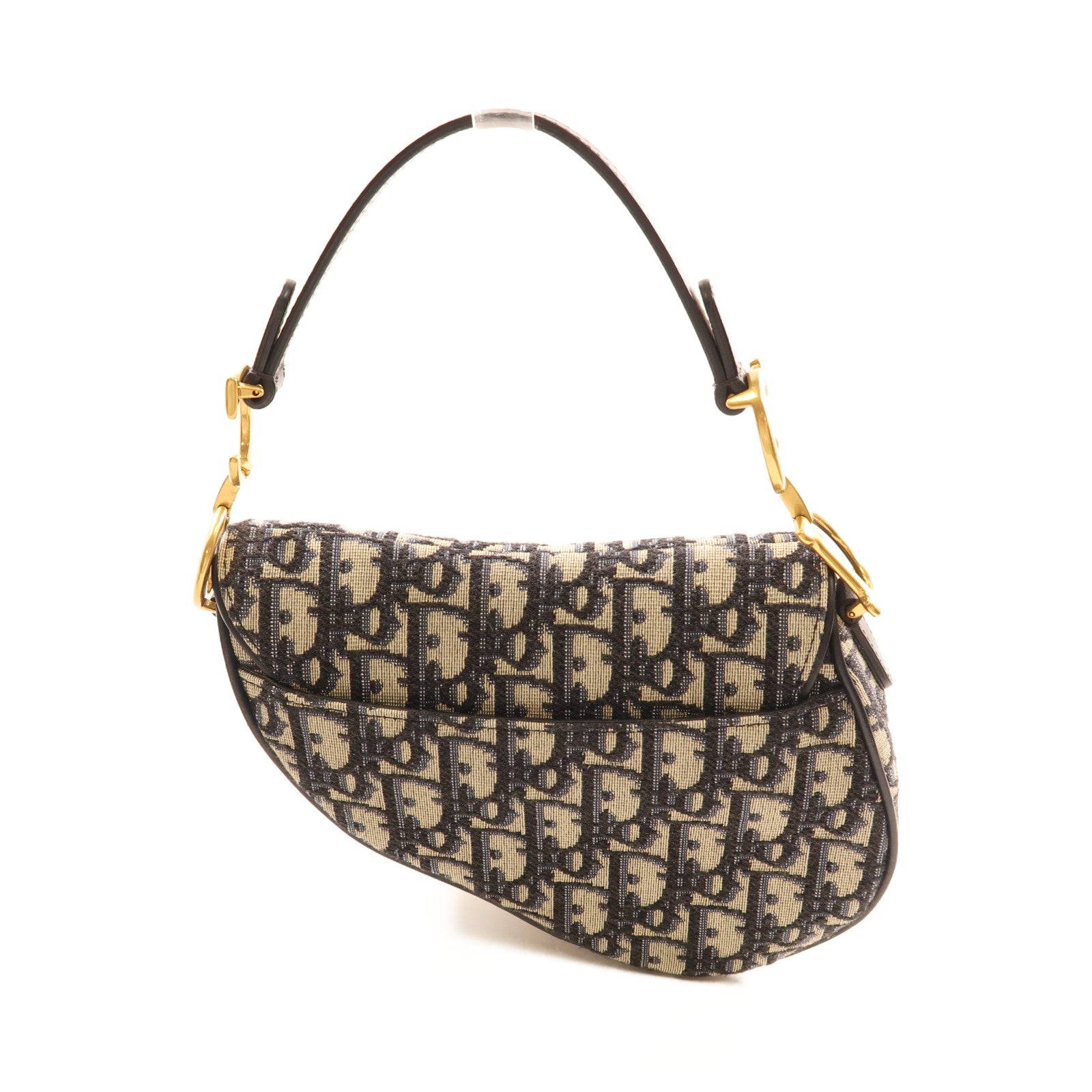 Dior 帆布Saddle Bag金扣手挽肩背兩用袋