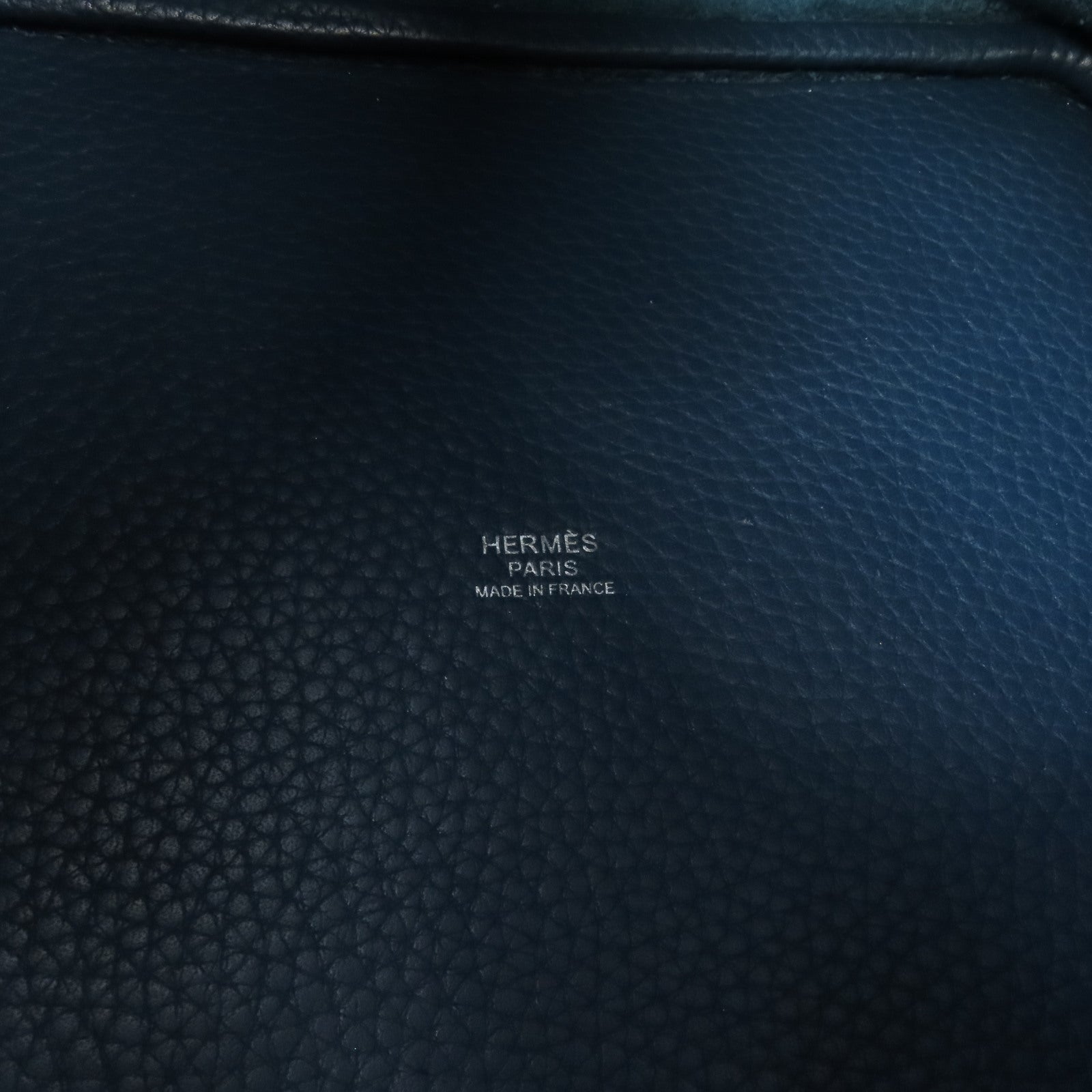 HERMES Clemence皮革Picotin MM銀扣手挽袋藍色