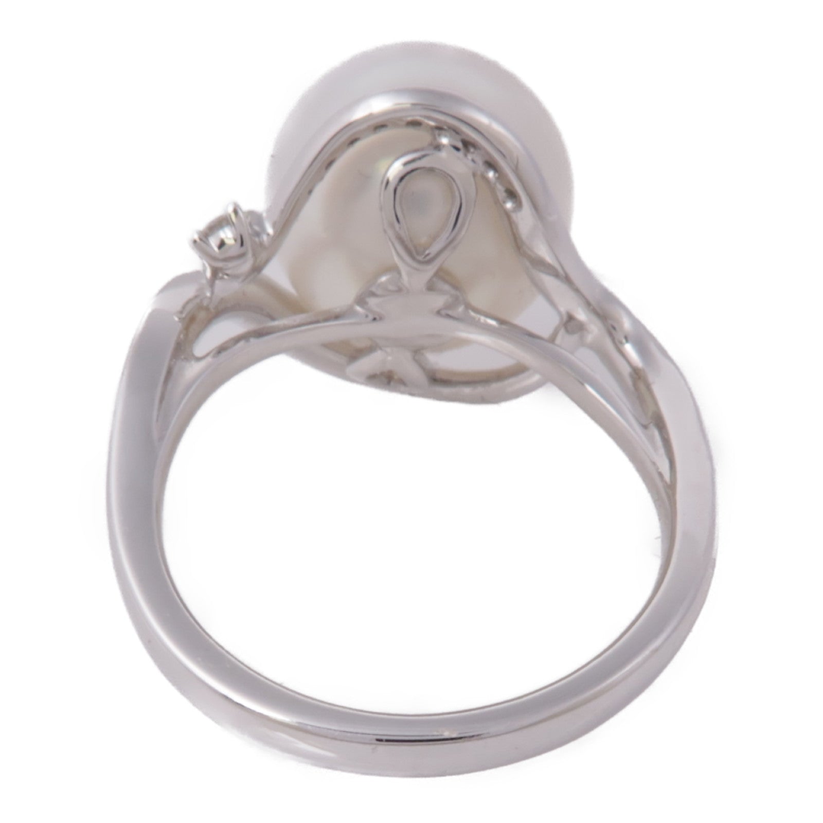 JEWELRY 【激減優惠】18K白金Pearl Diamond Ring珍珠/鑽石戒指US#5.75