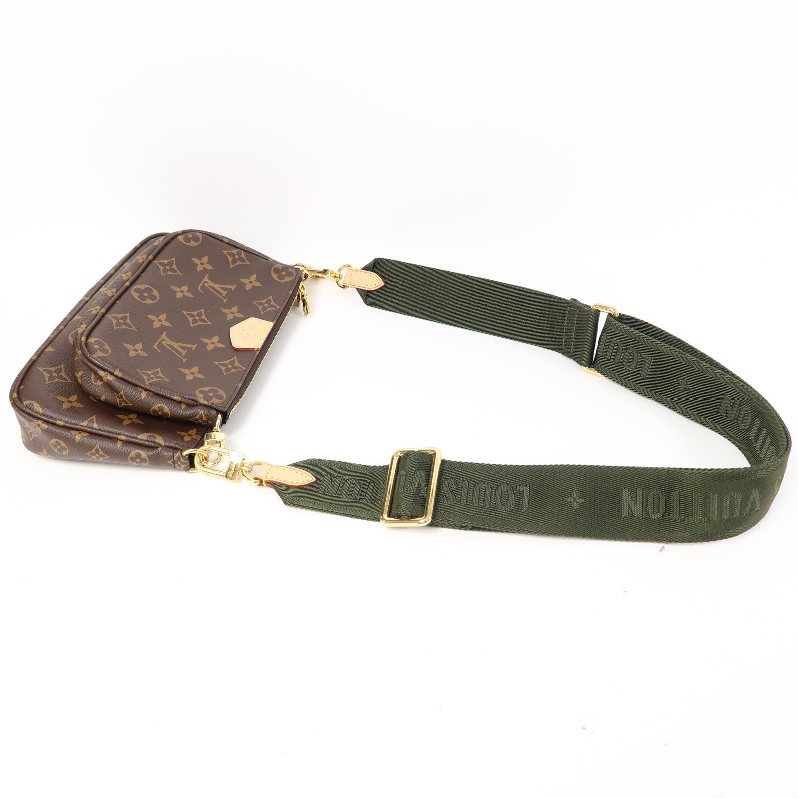 LOUIS VUITTON Monogram Multi Pochette金扣肩背袋啡色