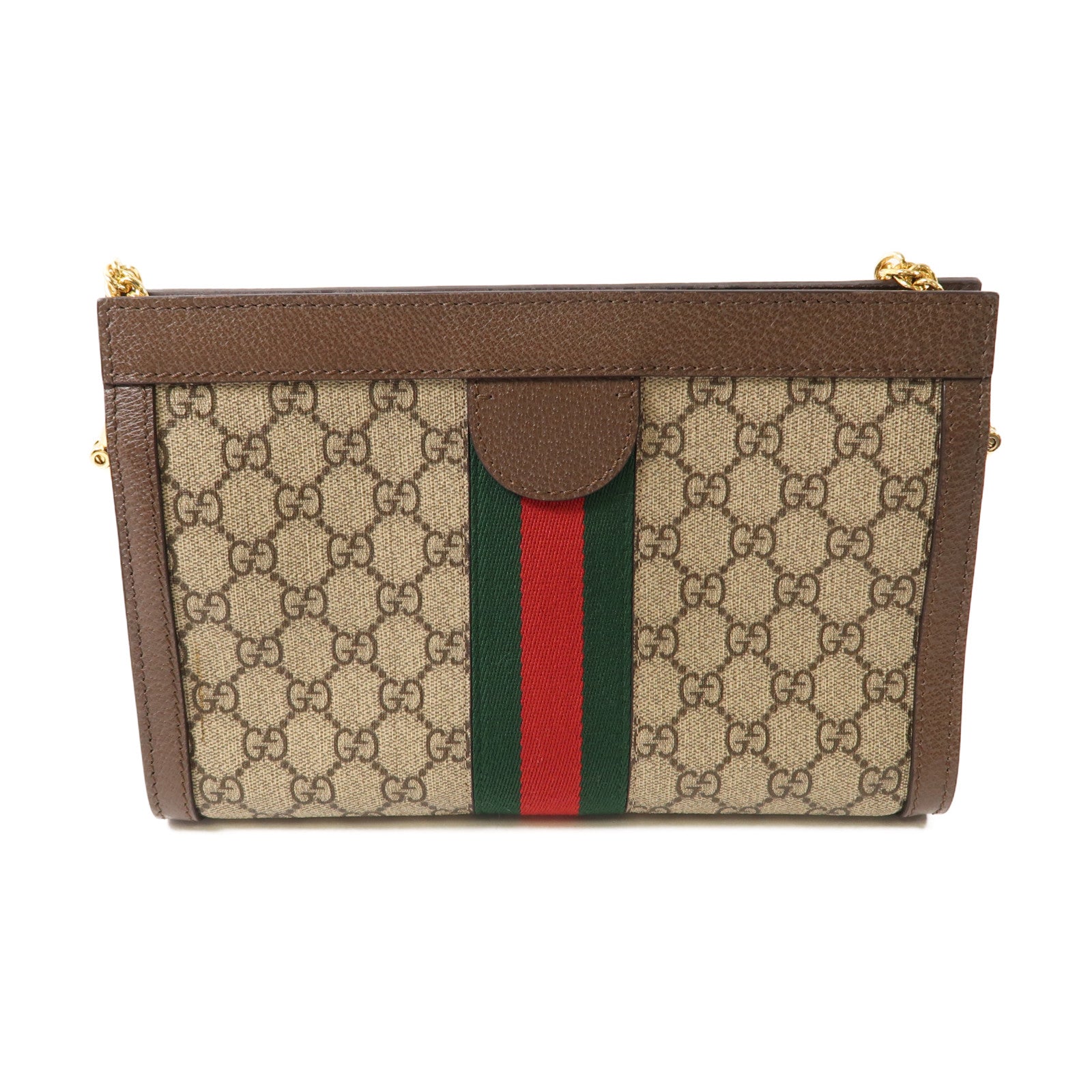GUCCI 塗層帆布Shoulder Bag金扣肩背袋啡色