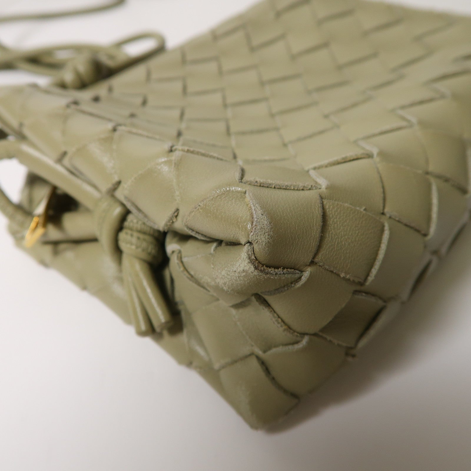 BOTTEGA VENETA 織紋皮革Shoulder Bag金扣肩背袋綠色