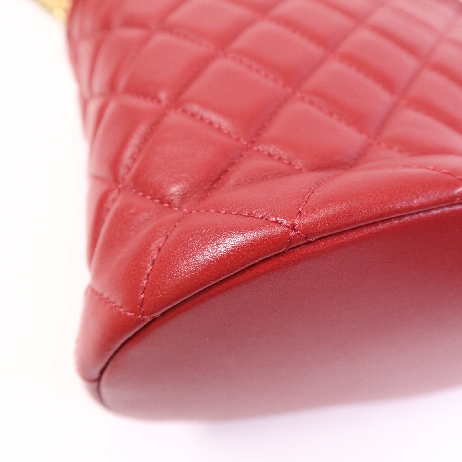 CHANEL 【激減優惠】羊皮皮革Bucket Bag金扣鏈帶手挽肩背兩用袋