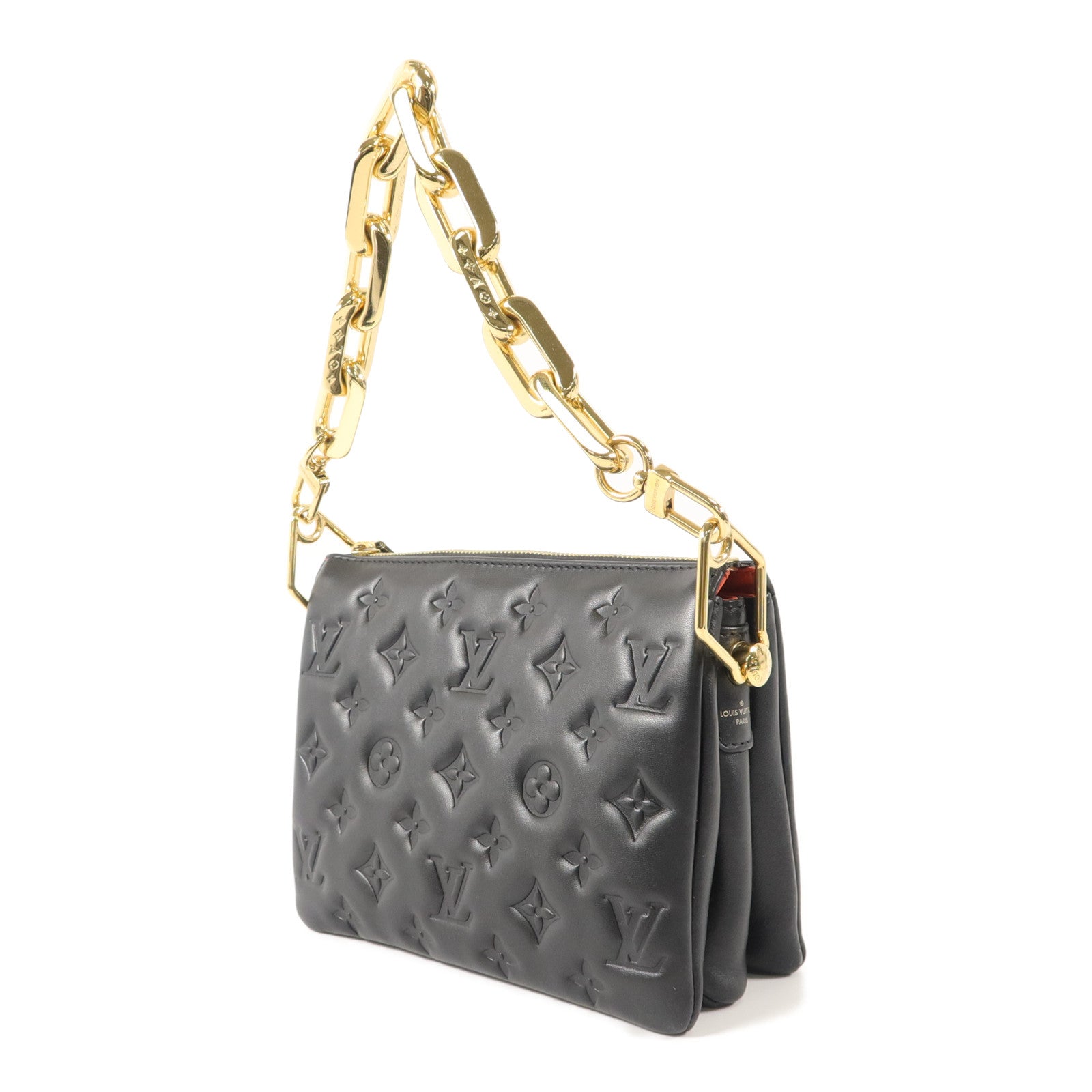 LOUIS VUITTON 【激減優惠】Monogram Embossed Puffy Coussin BB鏈帶手挽肩背兩用袋