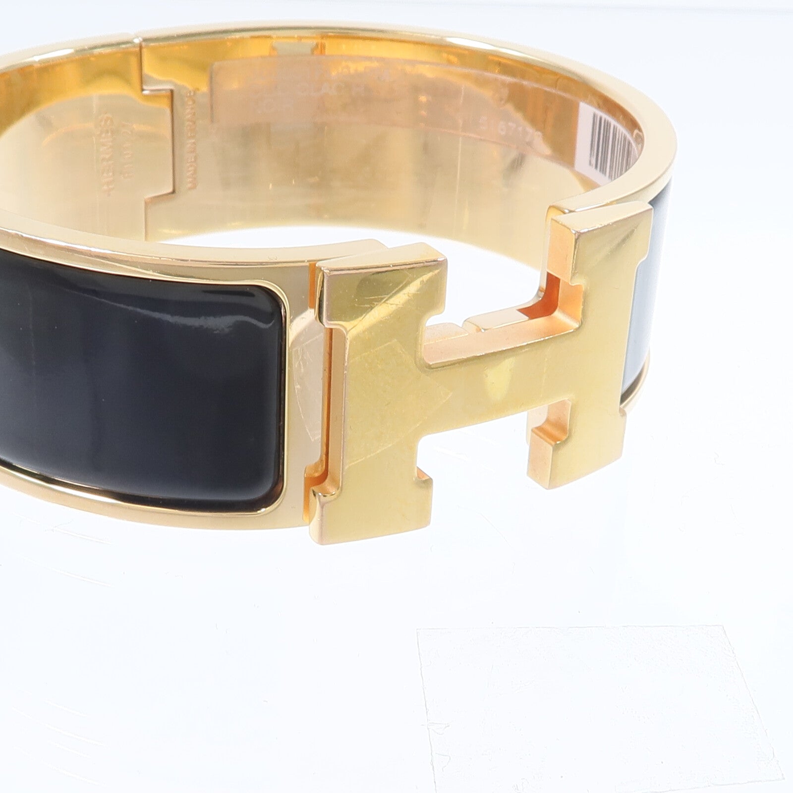 HERMES 金屬/琺瑯Clic Clac H Bracelet手鐲Noir