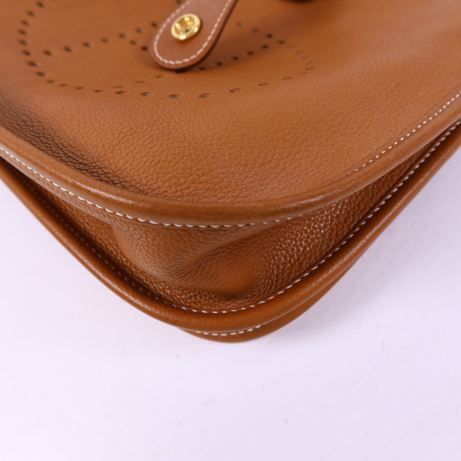 HERMES Barenia Foubourg皮革Evelyne PM金扣肩背袋Gold