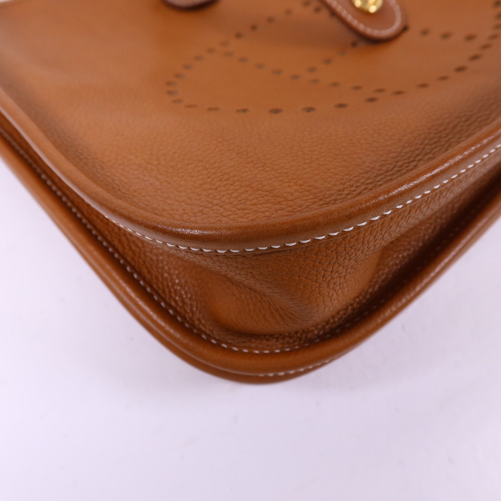 HERMES Barenia Foubourg皮革Evelyne PM金扣肩背袋Gold