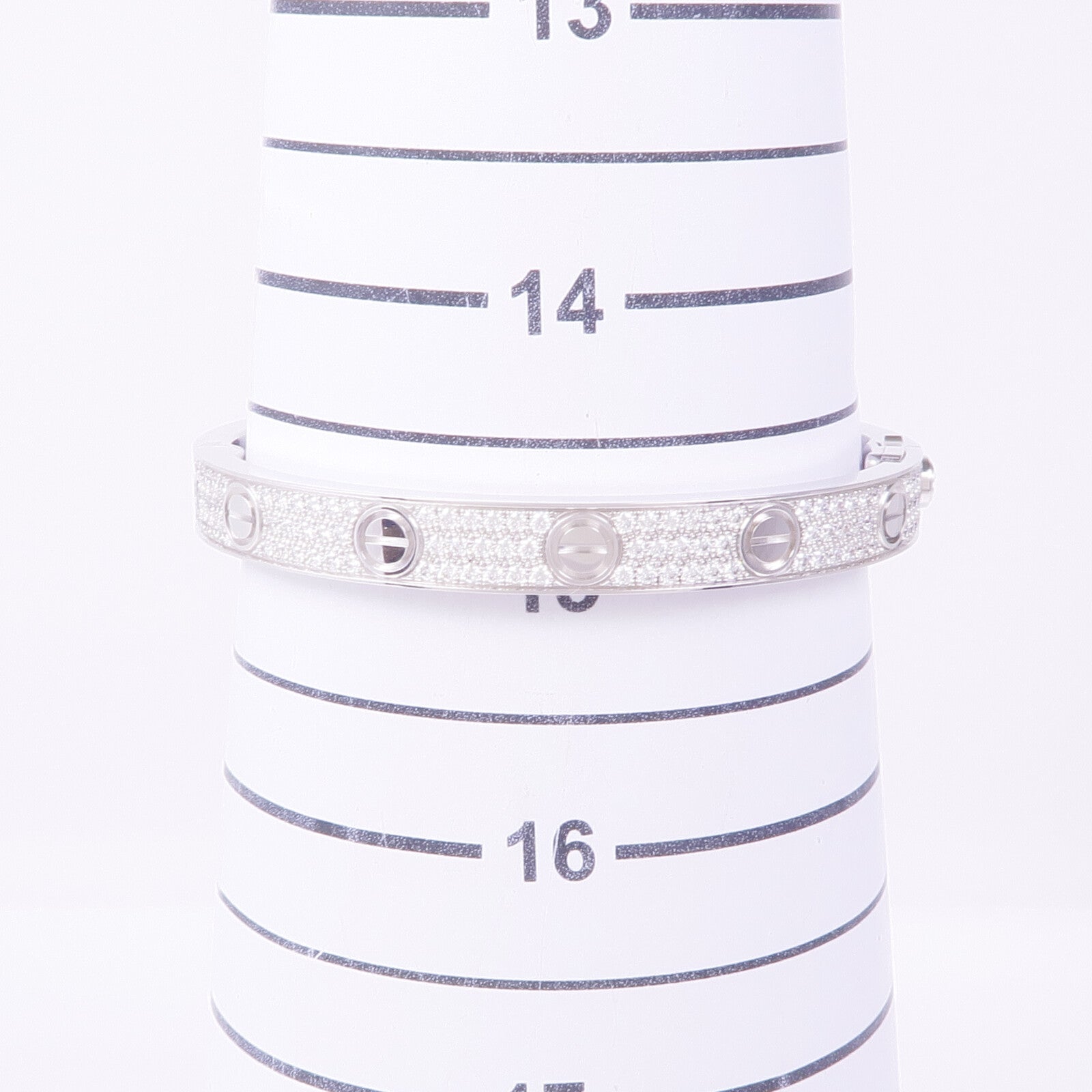 CARTIER 18K白金Love Bracelet Full Diamonds鑽石手鐲Cartier#16