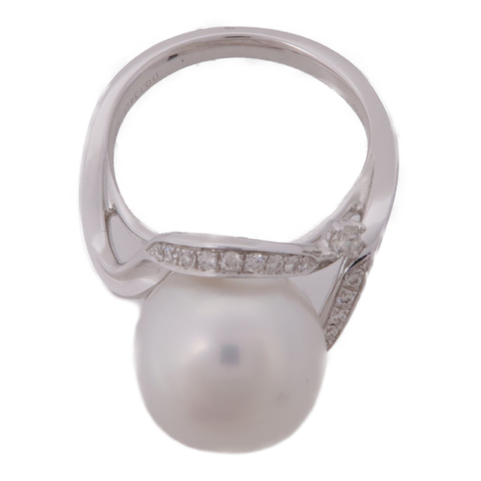 JEWELRY 【激減優惠】18K白金Pearl Diamond Ring珍珠/鑽石戒指US#5.75