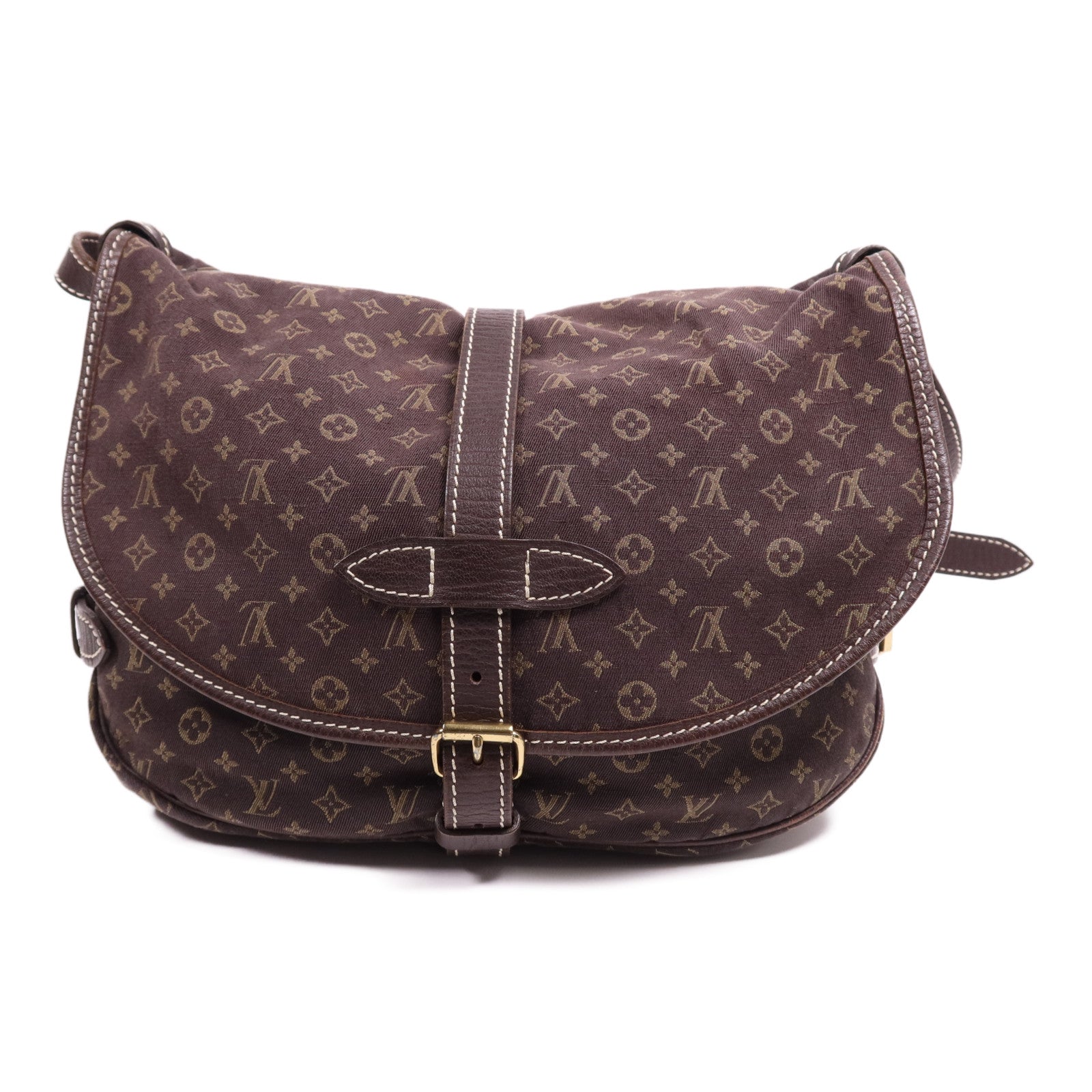 LOUIS VUITTON Monogram Mini Lin Saumur 30金扣肩背袋