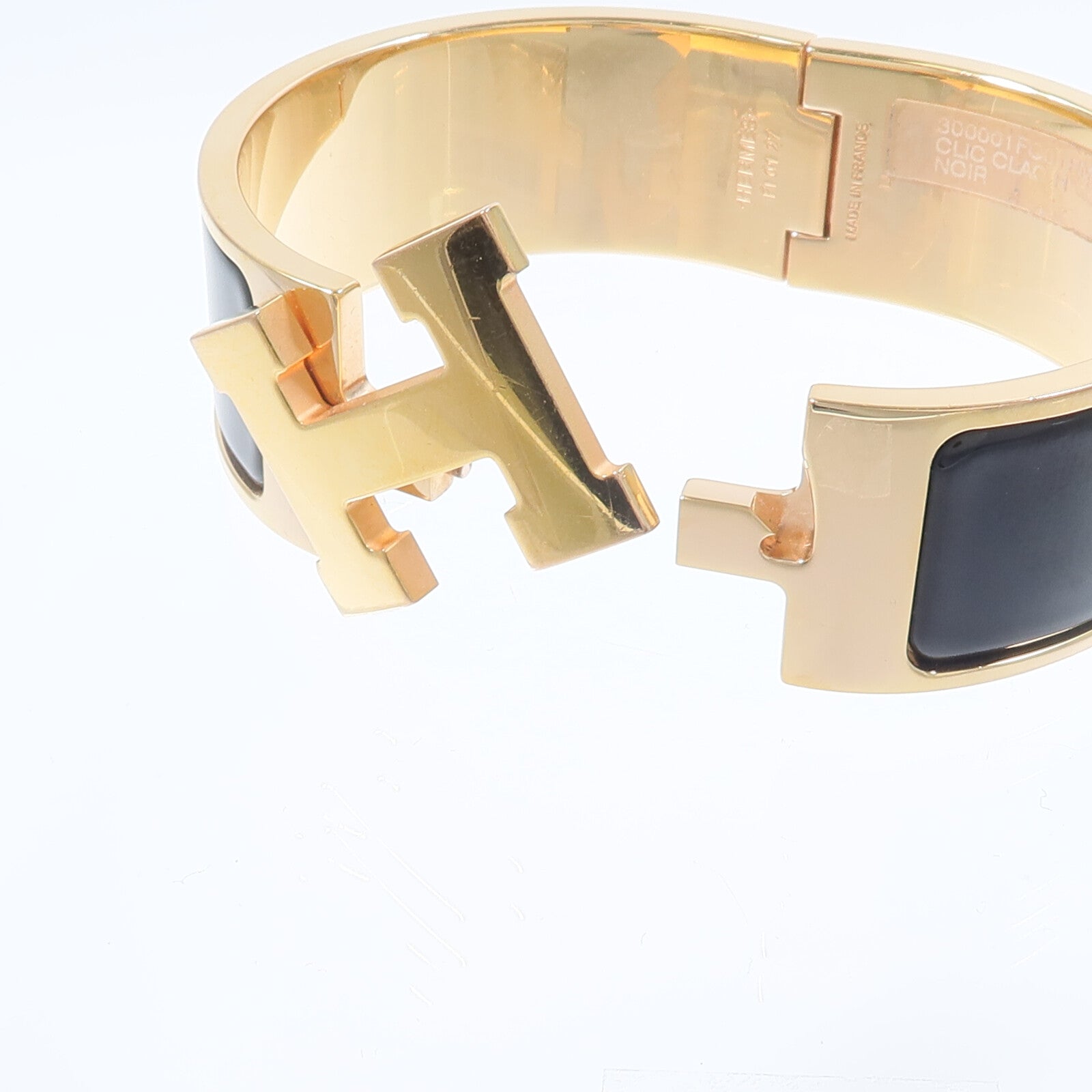 HERMES 金屬/琺瑯Clic Clac H Bracelet手鐲Noir