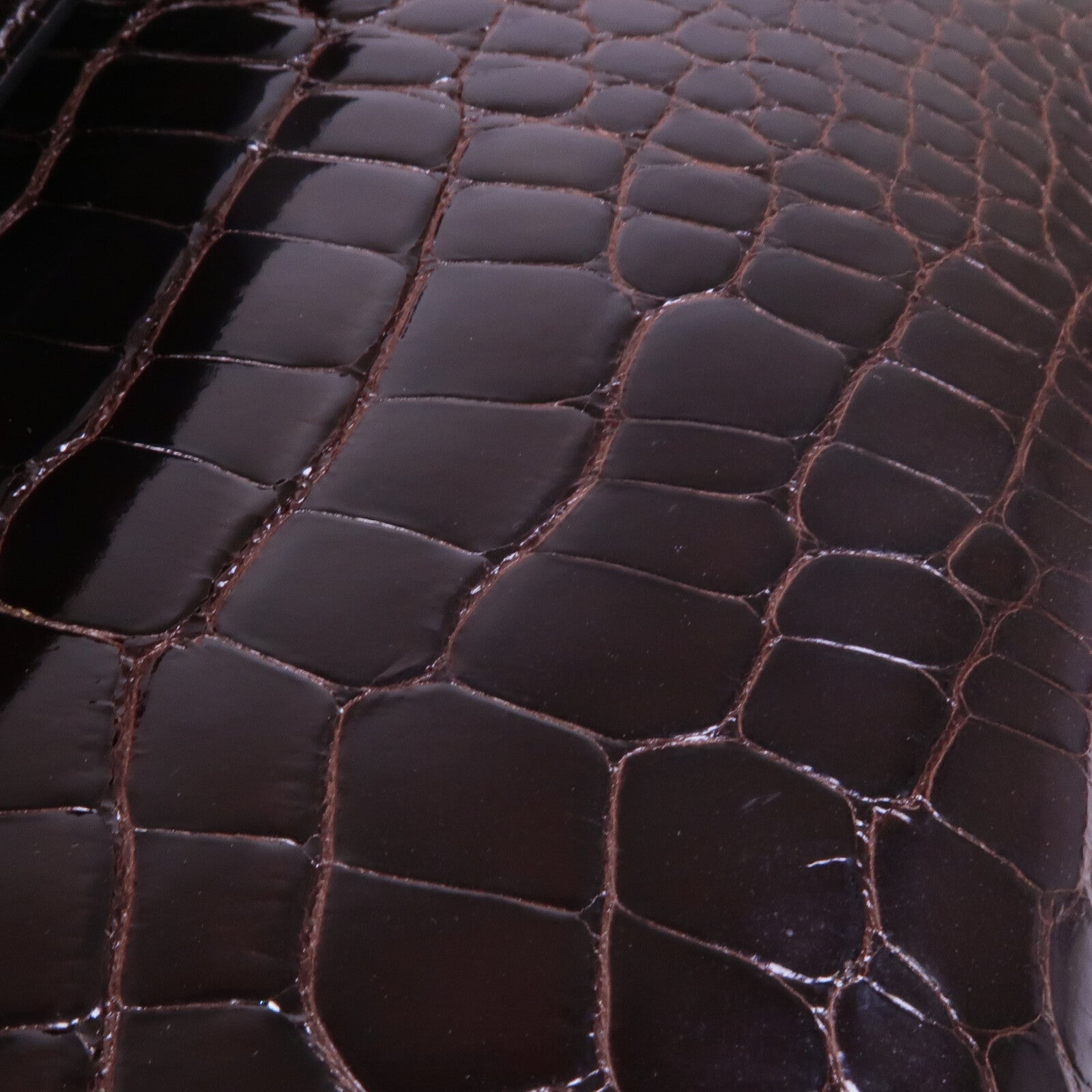 HERMES 【激減優惠】Alligator皮革Kelly Long Wallet金扣長錢包