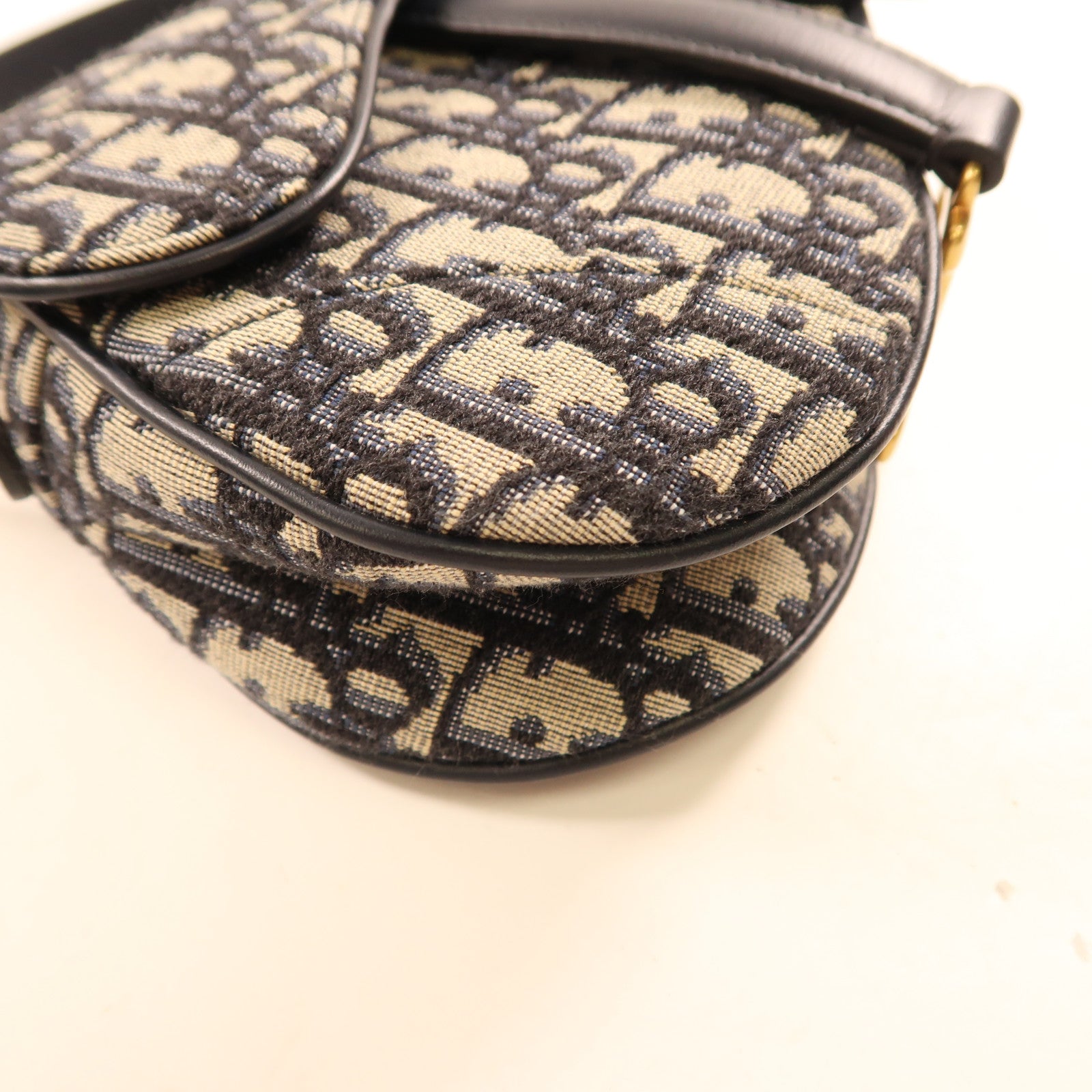 Dior 帆布Saddle Bag金扣手挽肩背兩用袋