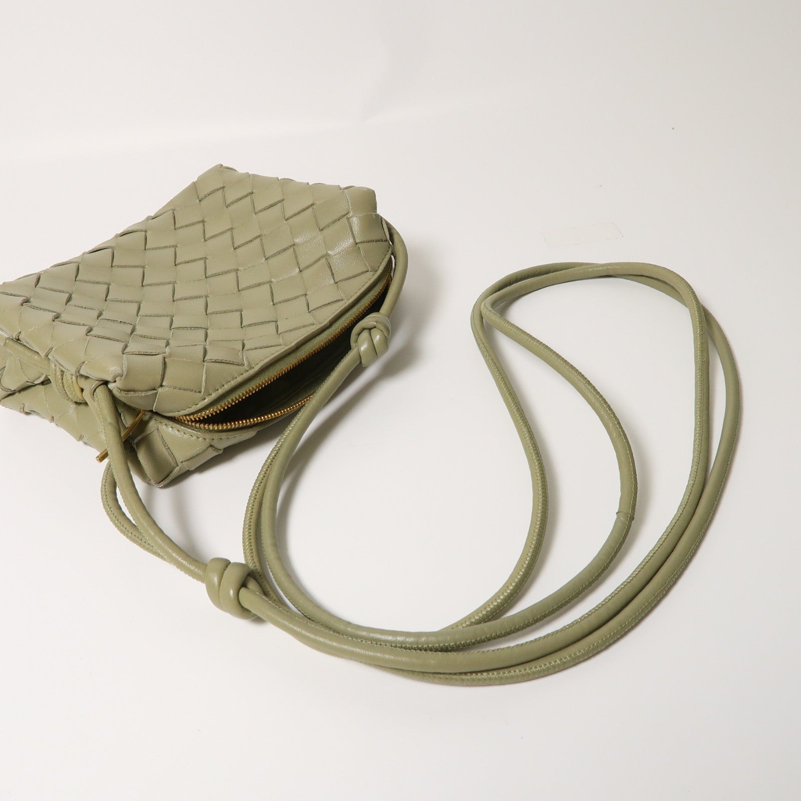 BOTTEGA VENETA 織紋皮革Shoulder Bag金扣肩背袋綠色