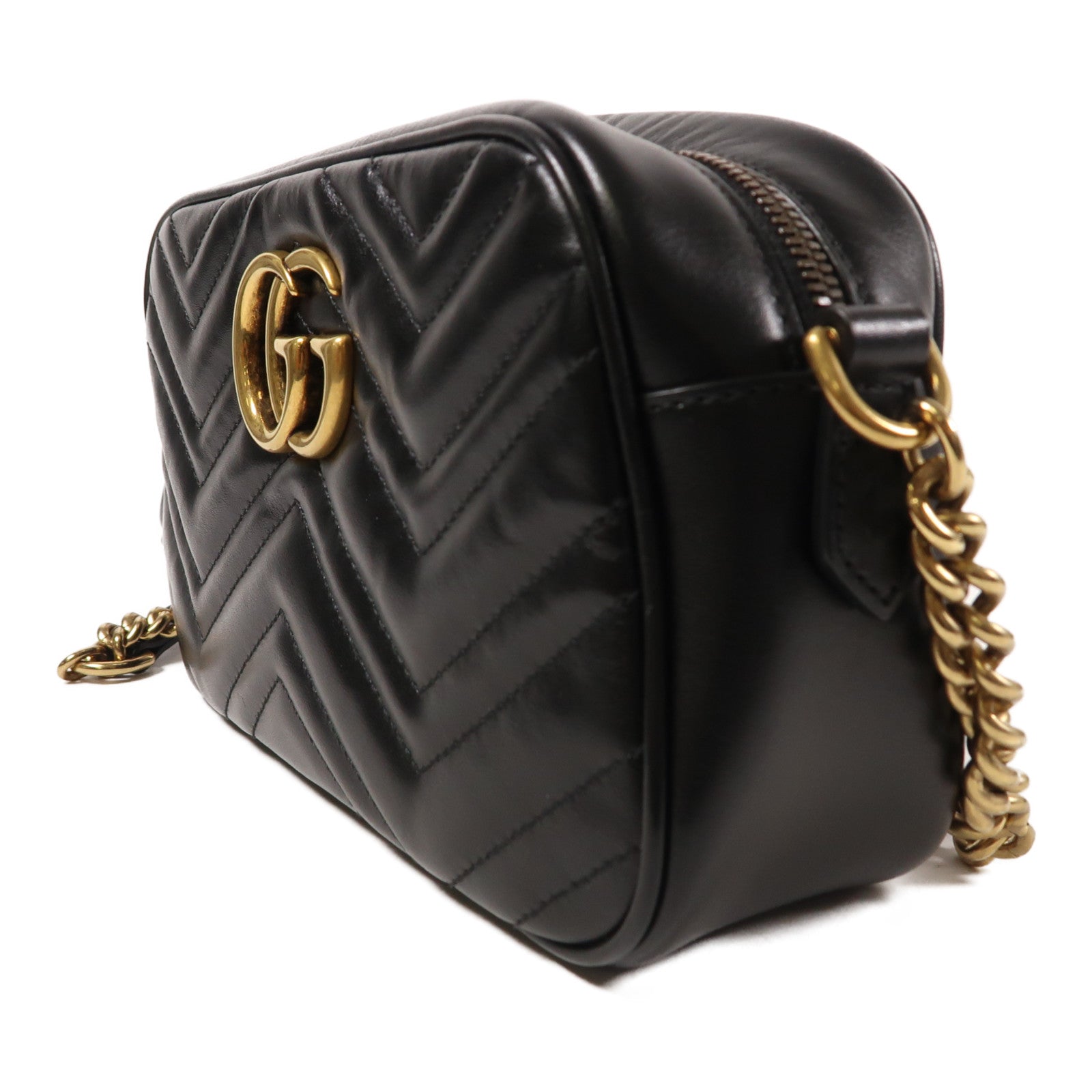 GUCCI 皮革GG Marmont Small Camera Bag金扣肩背袋