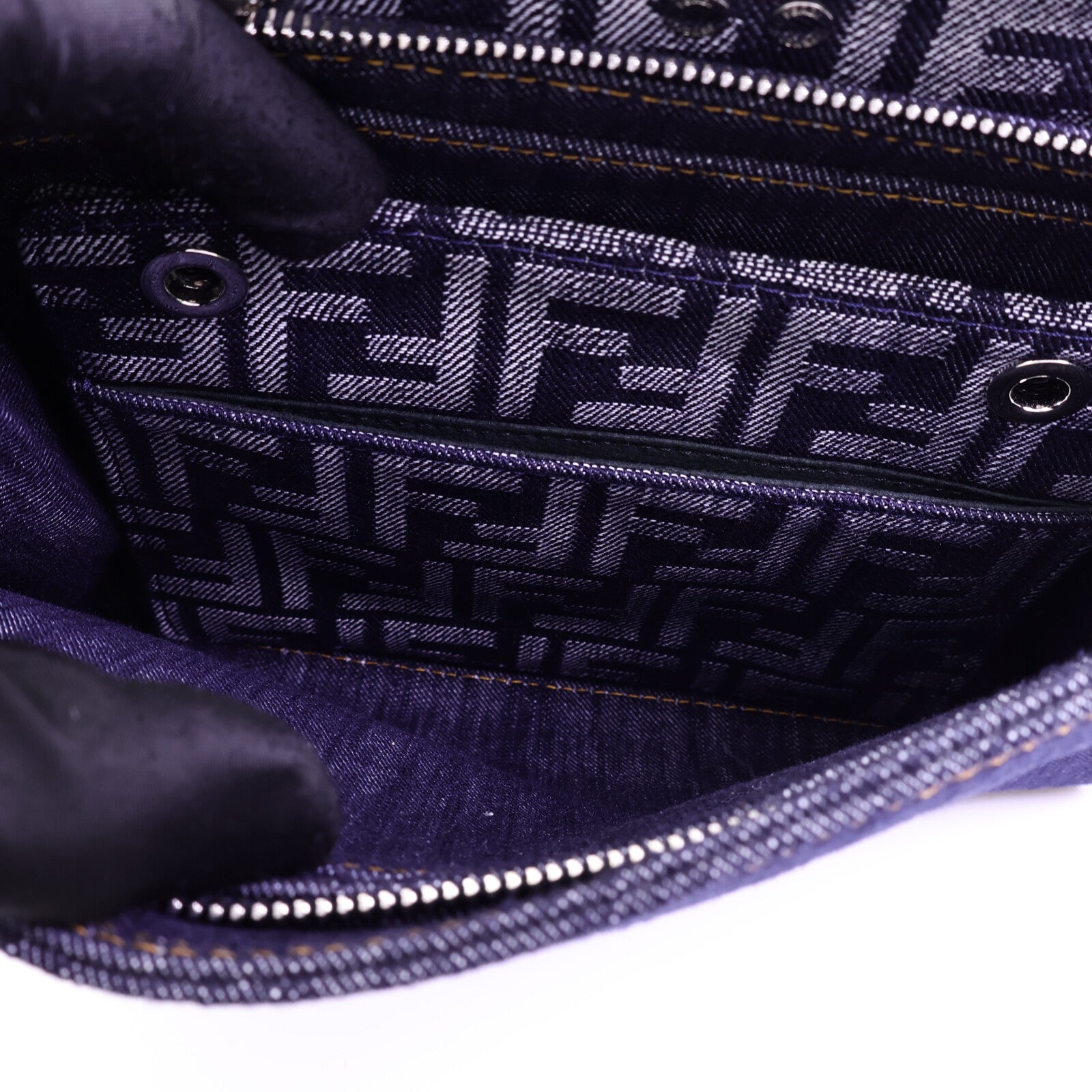 FENDI 【激減優惠】牛仔布Peekaboo ISeeU Small手挽肩背兩用袋