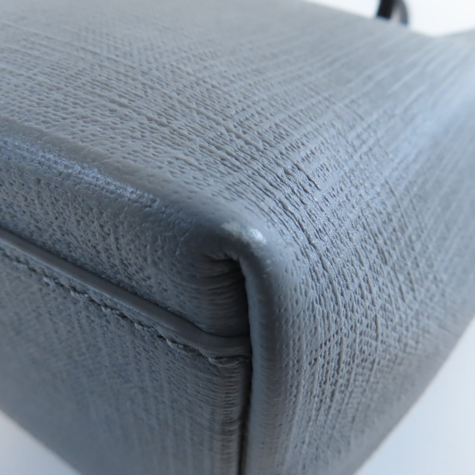 BALENCIAGA 【激減優惠】牛皮皮革Shoulder Bag XXS銀扣手挽肩背兩用袋灰色