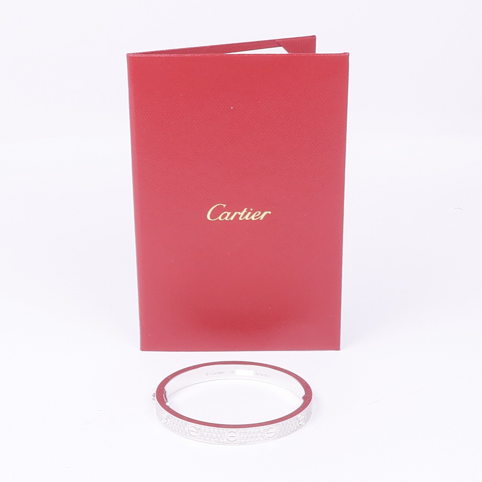 CARTIER 18K白金Love Bracelet Full Diamonds鑽石手鐲Cartier#16
