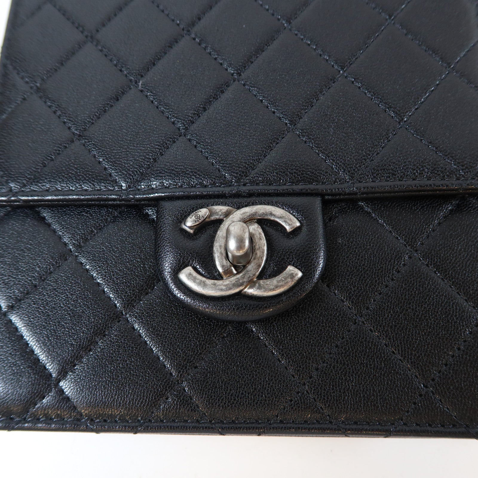CHANEL 【激減優惠】菱格羊皮皮革Matelasse Pearl Chain黑扣鏈帶肩背袋黑色