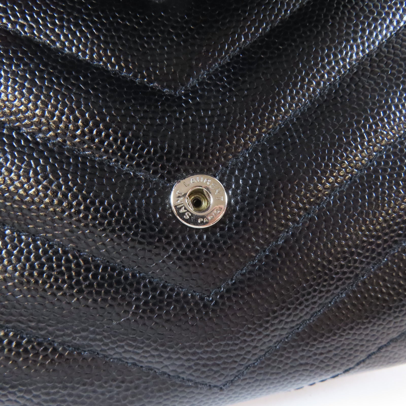 SAINT LAURENT 牛皮皮革Wallet銀扣錢包黑色