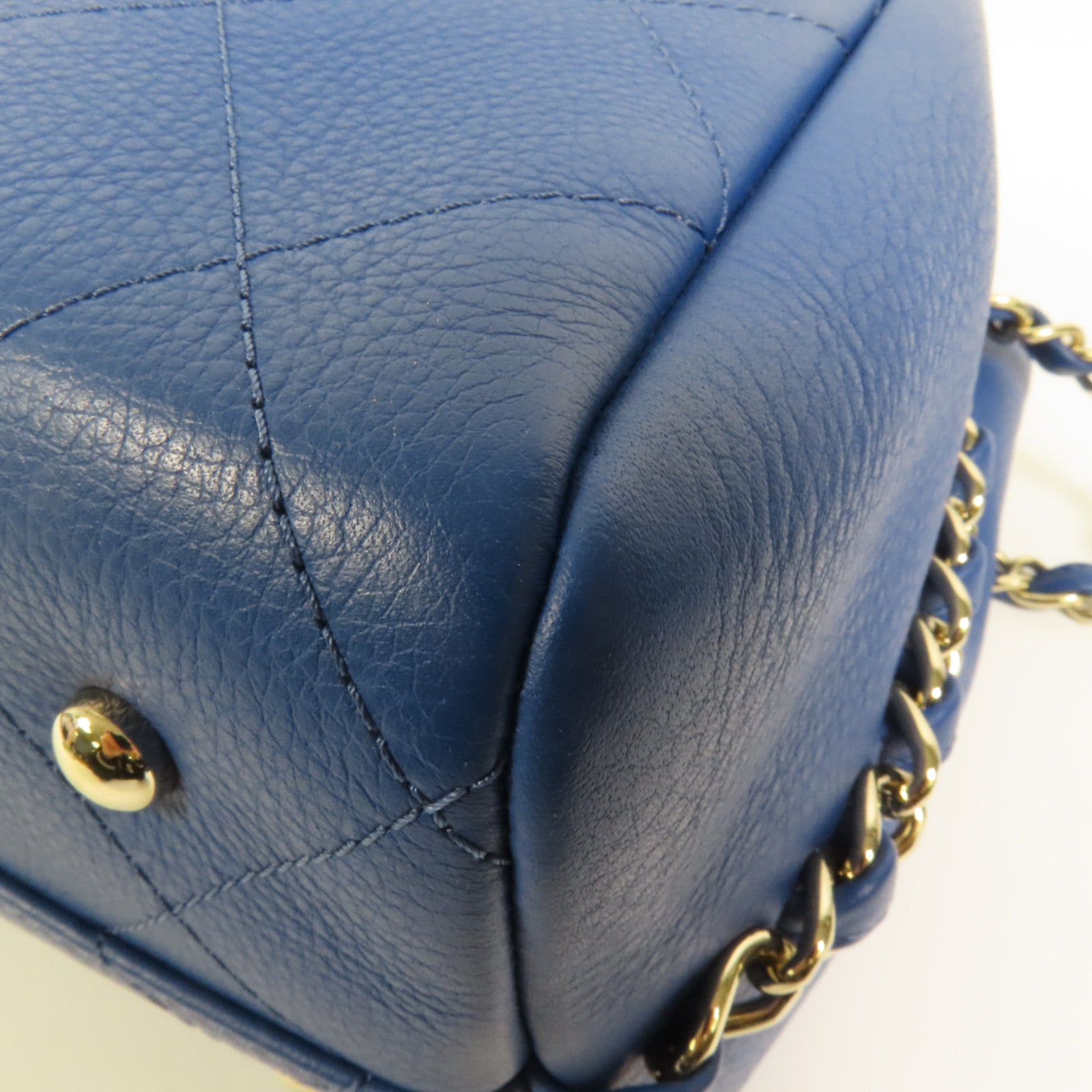 CHANEL 牛皮皮革Chain Shoulder金扣手挽肩背兩用袋