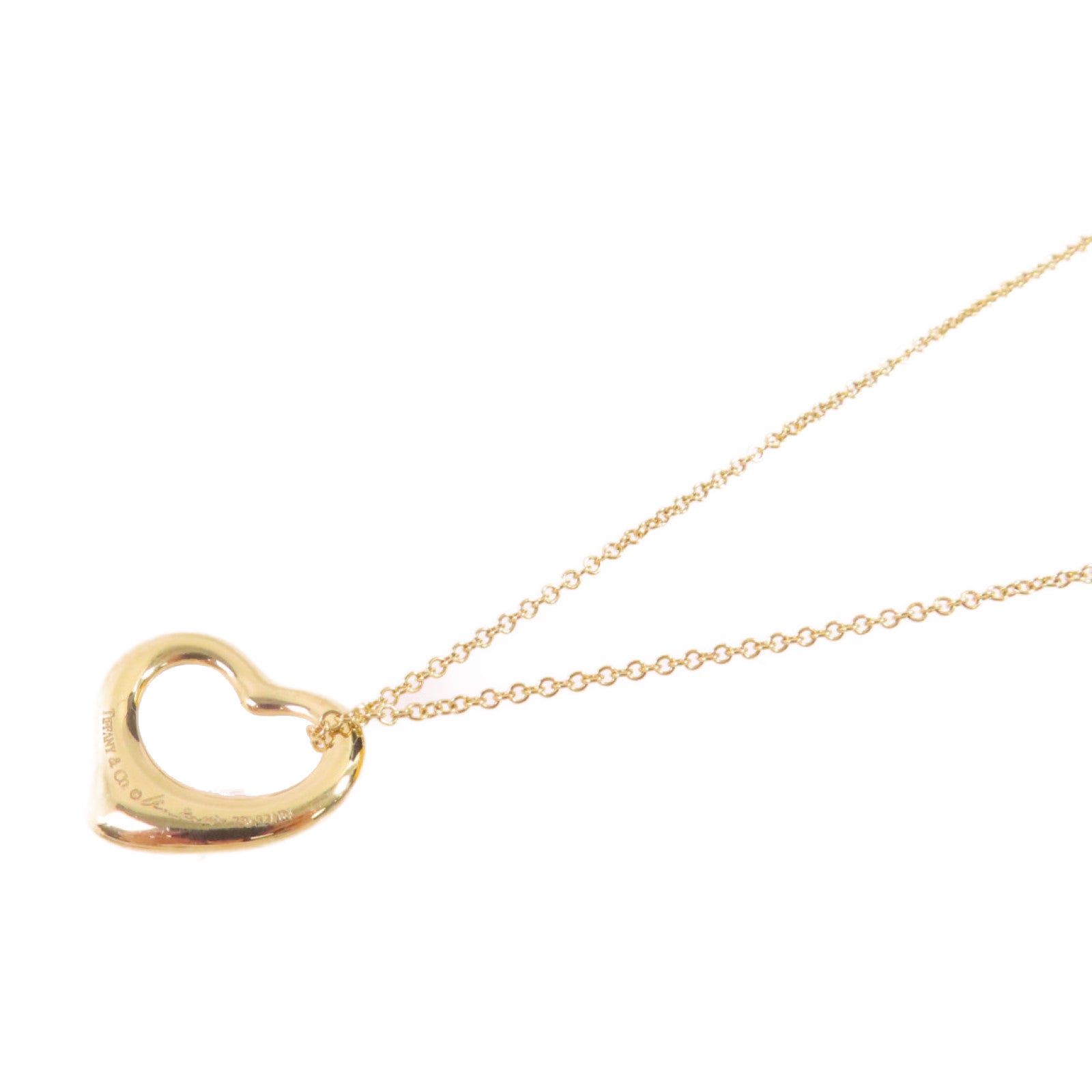 TIFFANY＆CO 18K黃金Open Heart Necklace項鍊