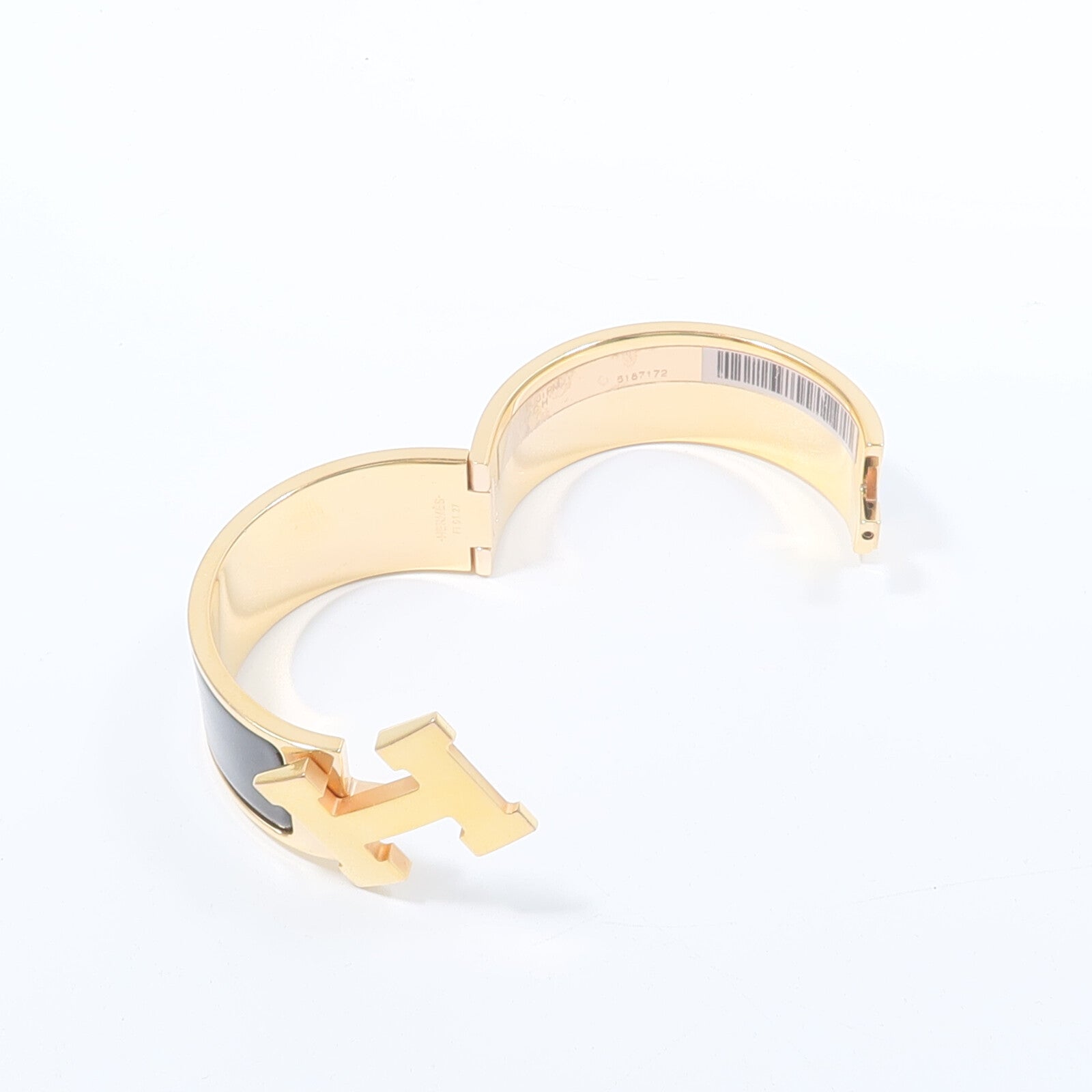 HERMES 金屬/琺瑯Clic Clac H Bracelet手鐲Noir