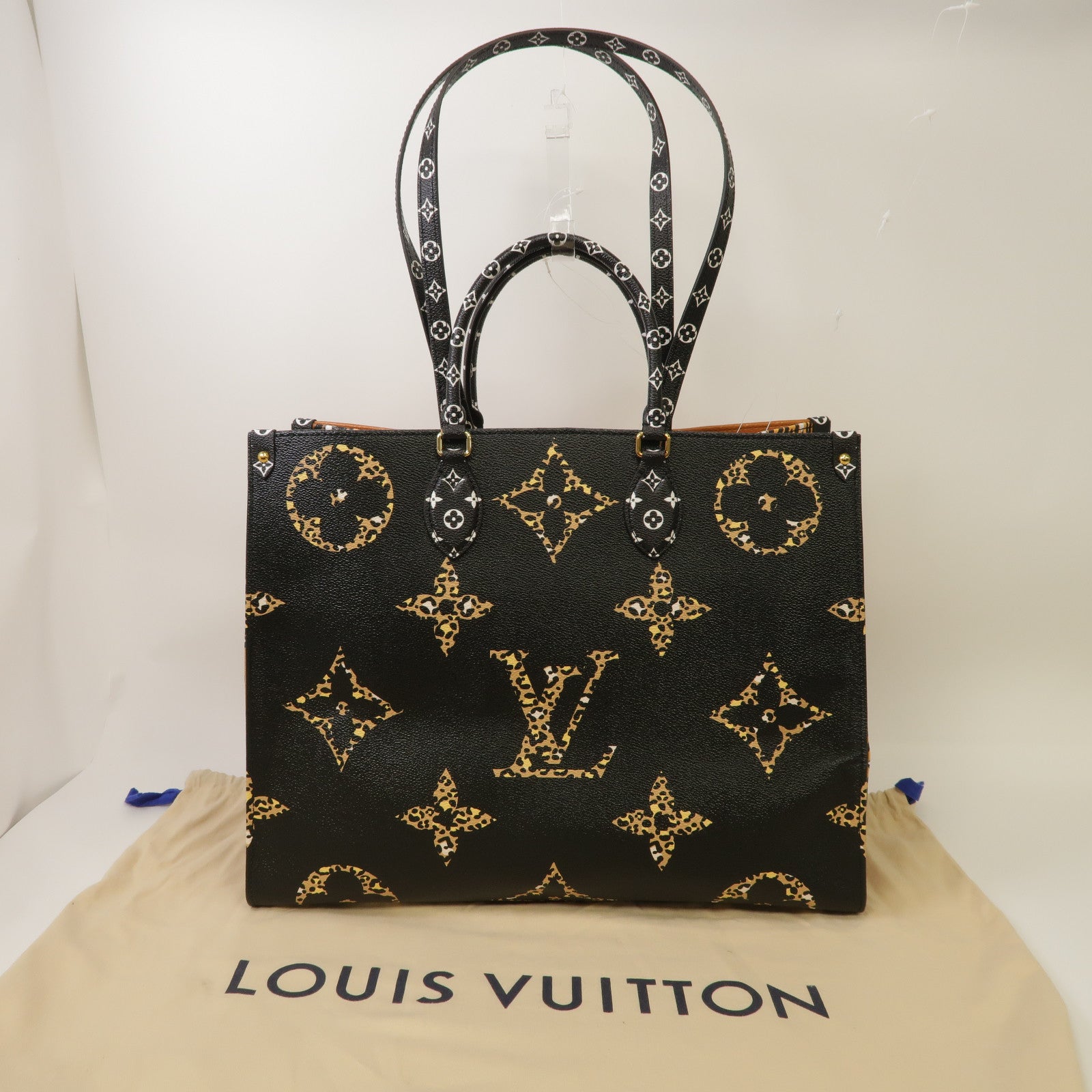 LOUIS VUITTON 【激減優惠】Monogram Jungle On The Go GM金扣手挽肩背兩用袋黑色/啡色