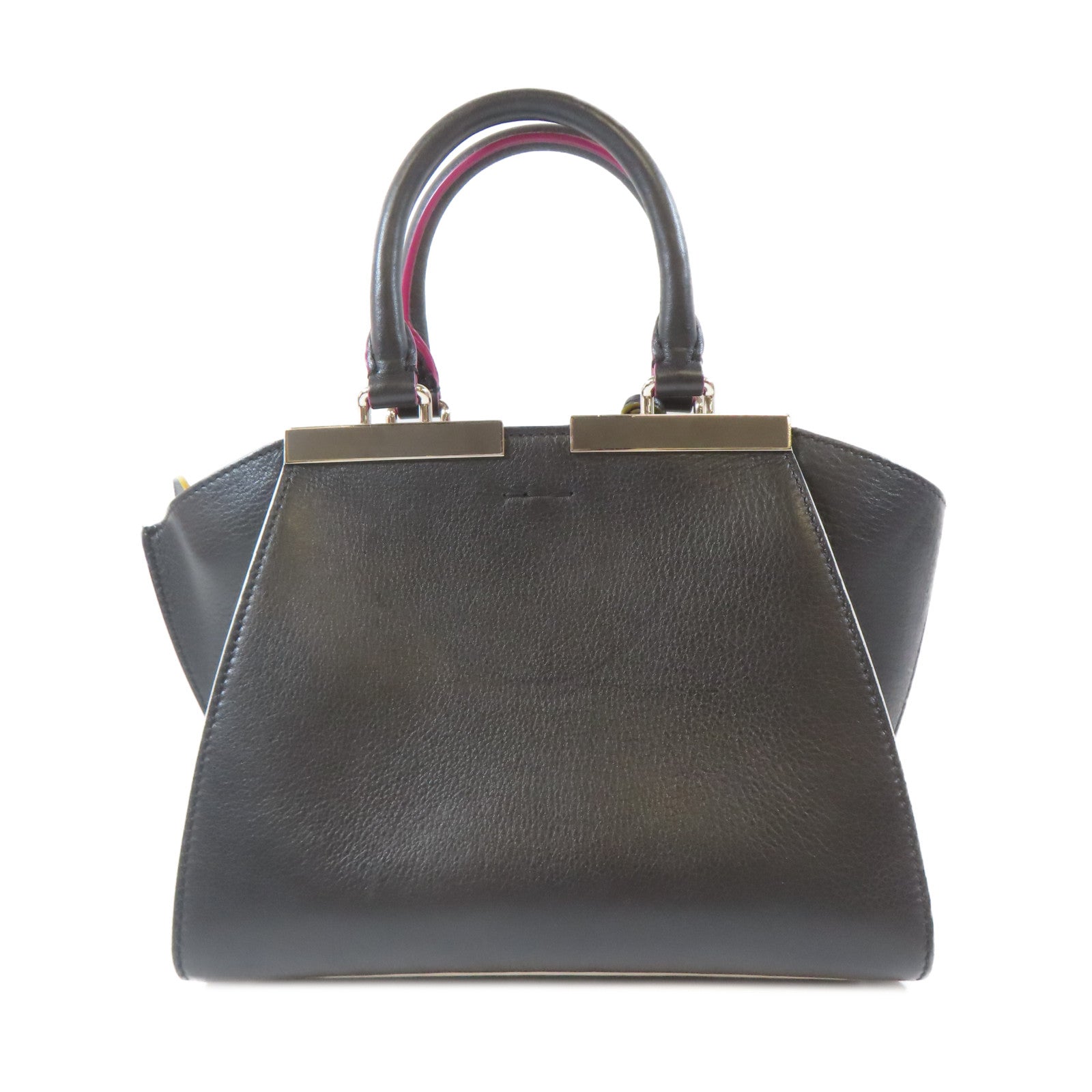 FENDI 牛皮皮革3 Jours 2 Way Shoulder銀扣手挽肩背兩用袋黑色