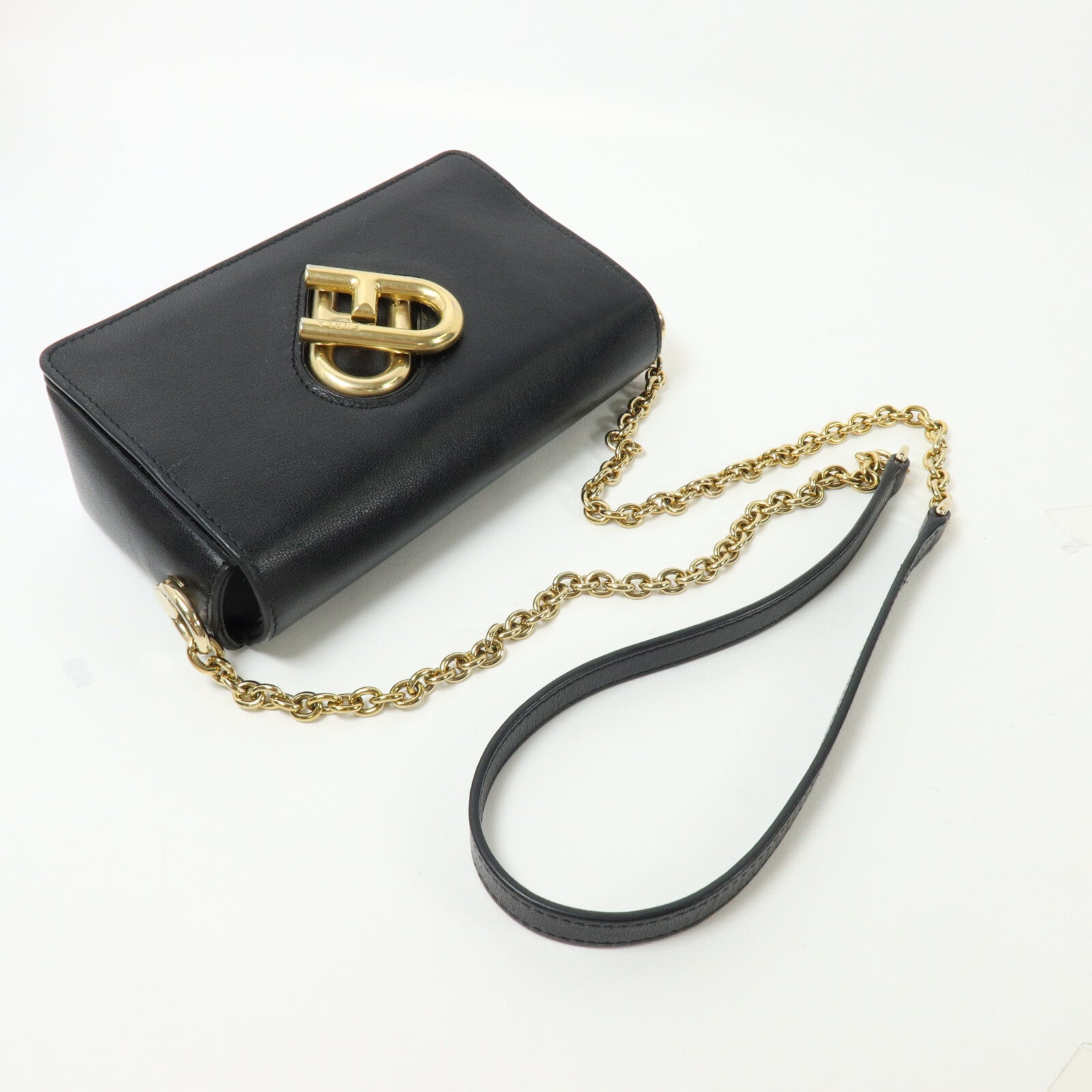 Furla 牛皮皮革Chain Shoulder鏈帶肩背袋