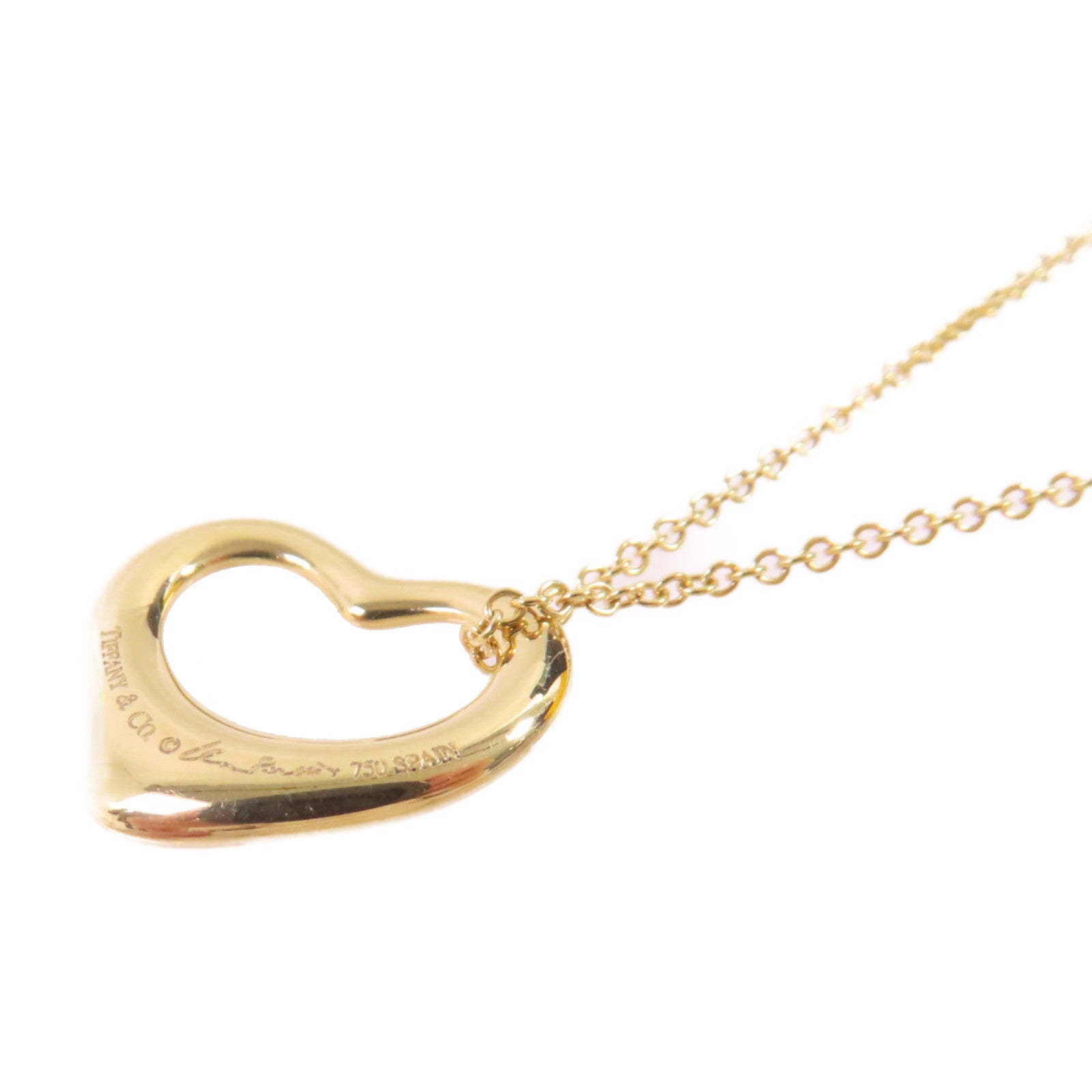 TIFFANY＆CO 18K黃金Open Heart Necklace項鍊